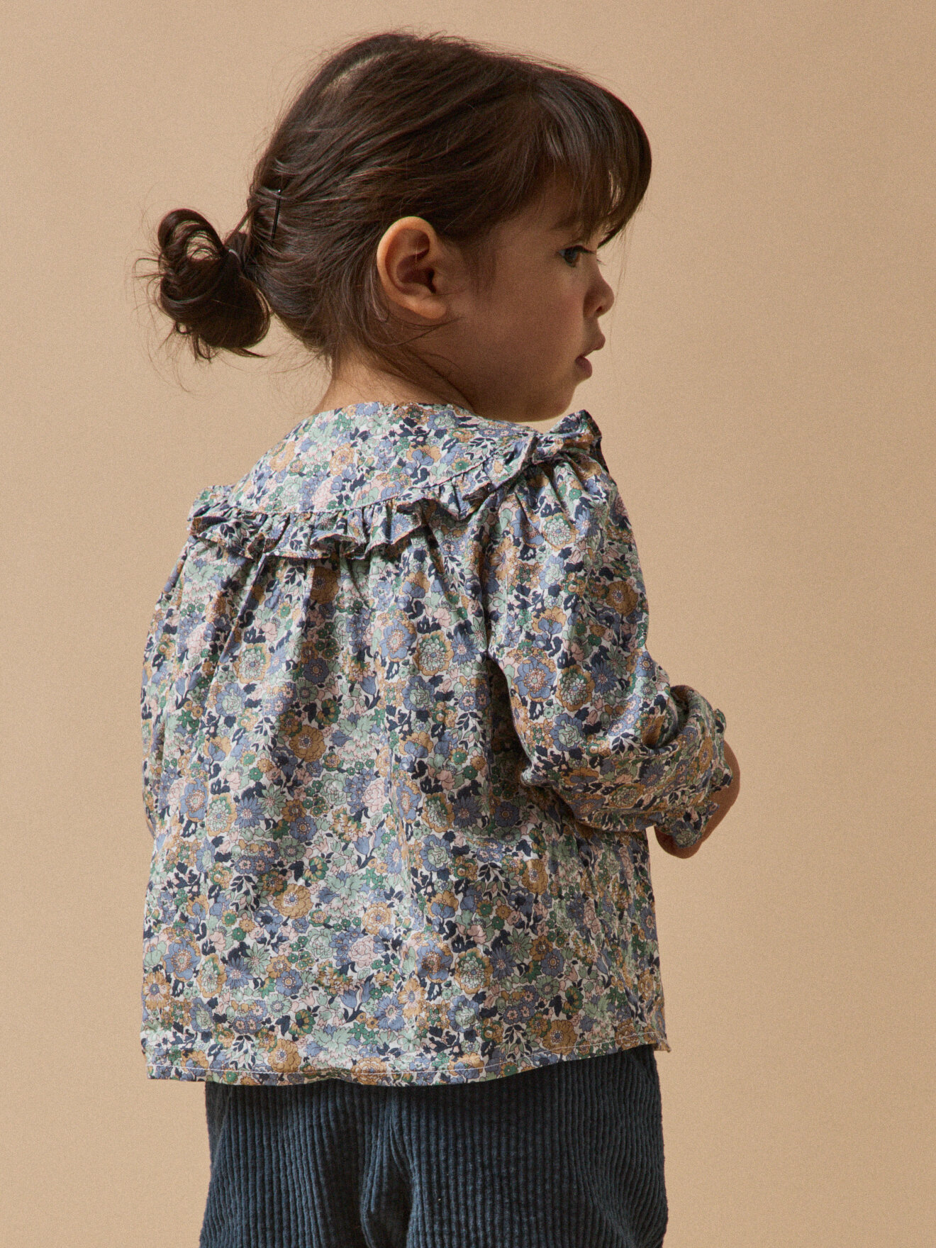 Ruffled blouse with cassy print CYRILLUS Blue
