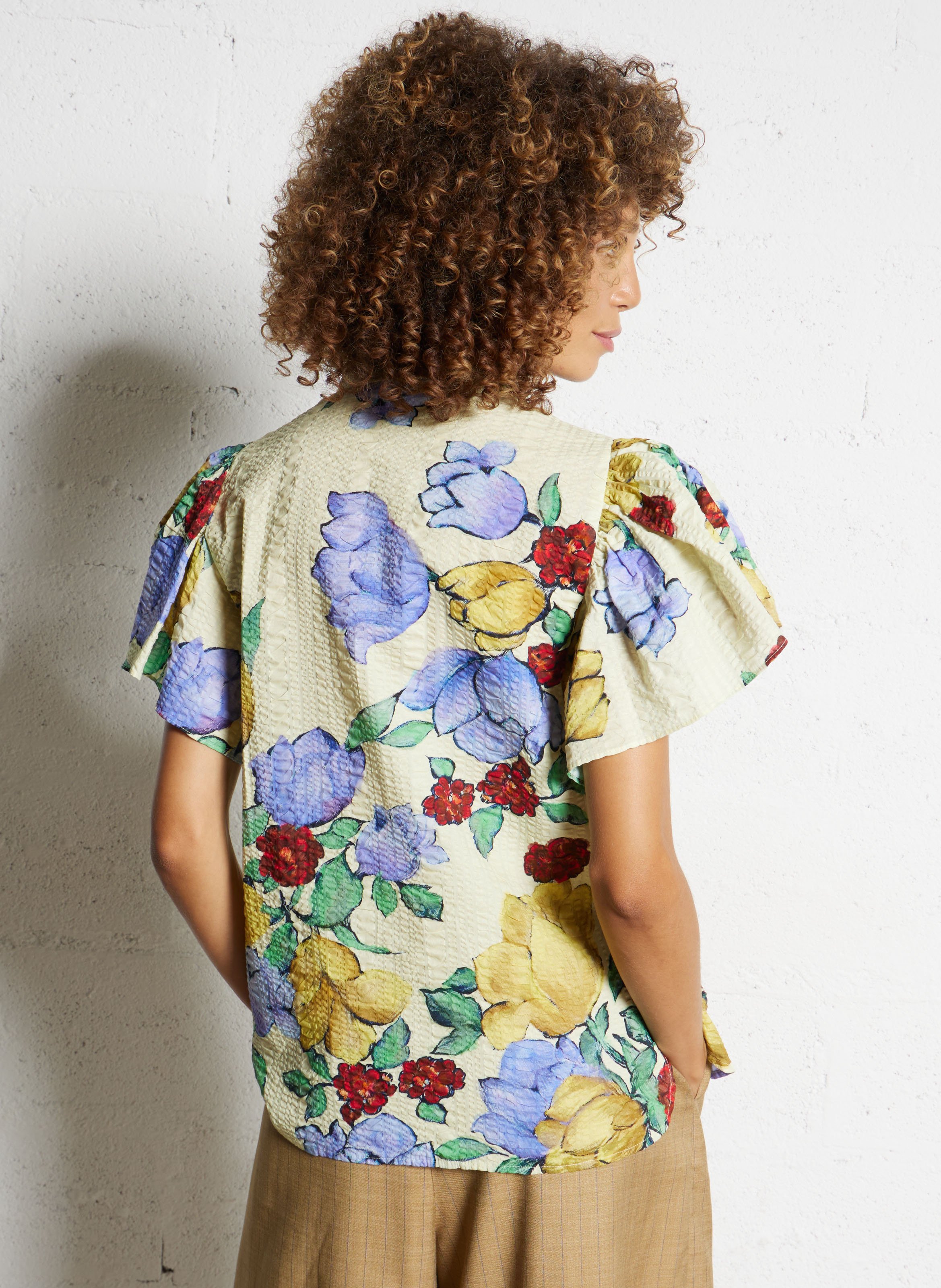 Bio-Baumwollbluse mit klassischem Kragen STELLA NOVA Mehrfarbig