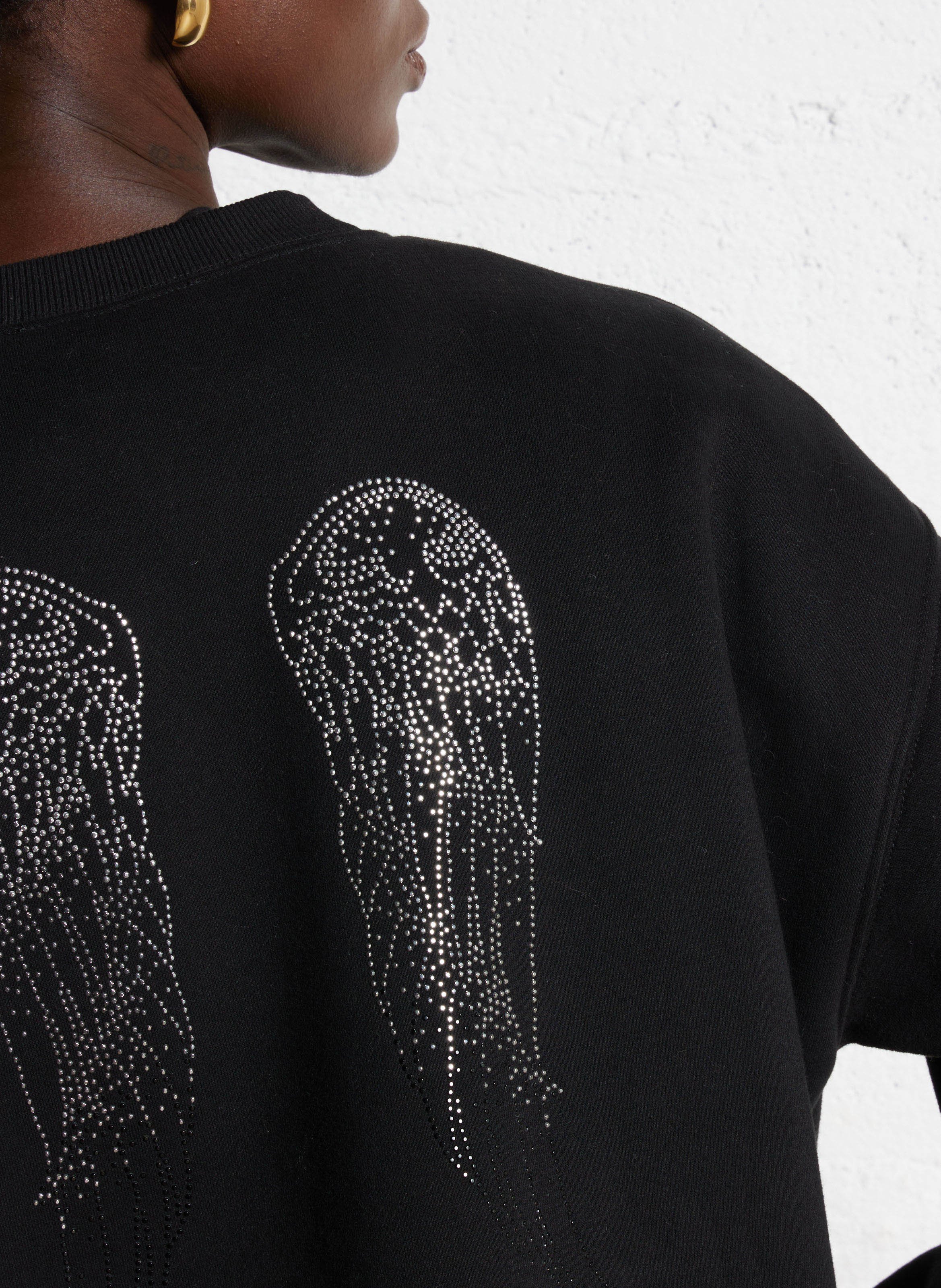 Oversize Rundhalsausschnitt Sweatshirt BERENICE Schwarz