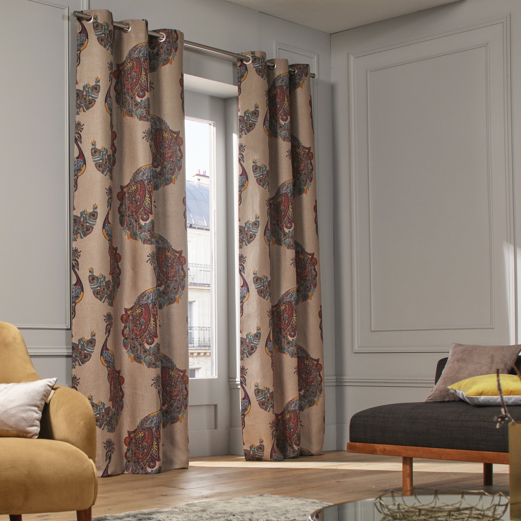 Curtain with eyelets MADURA Brown