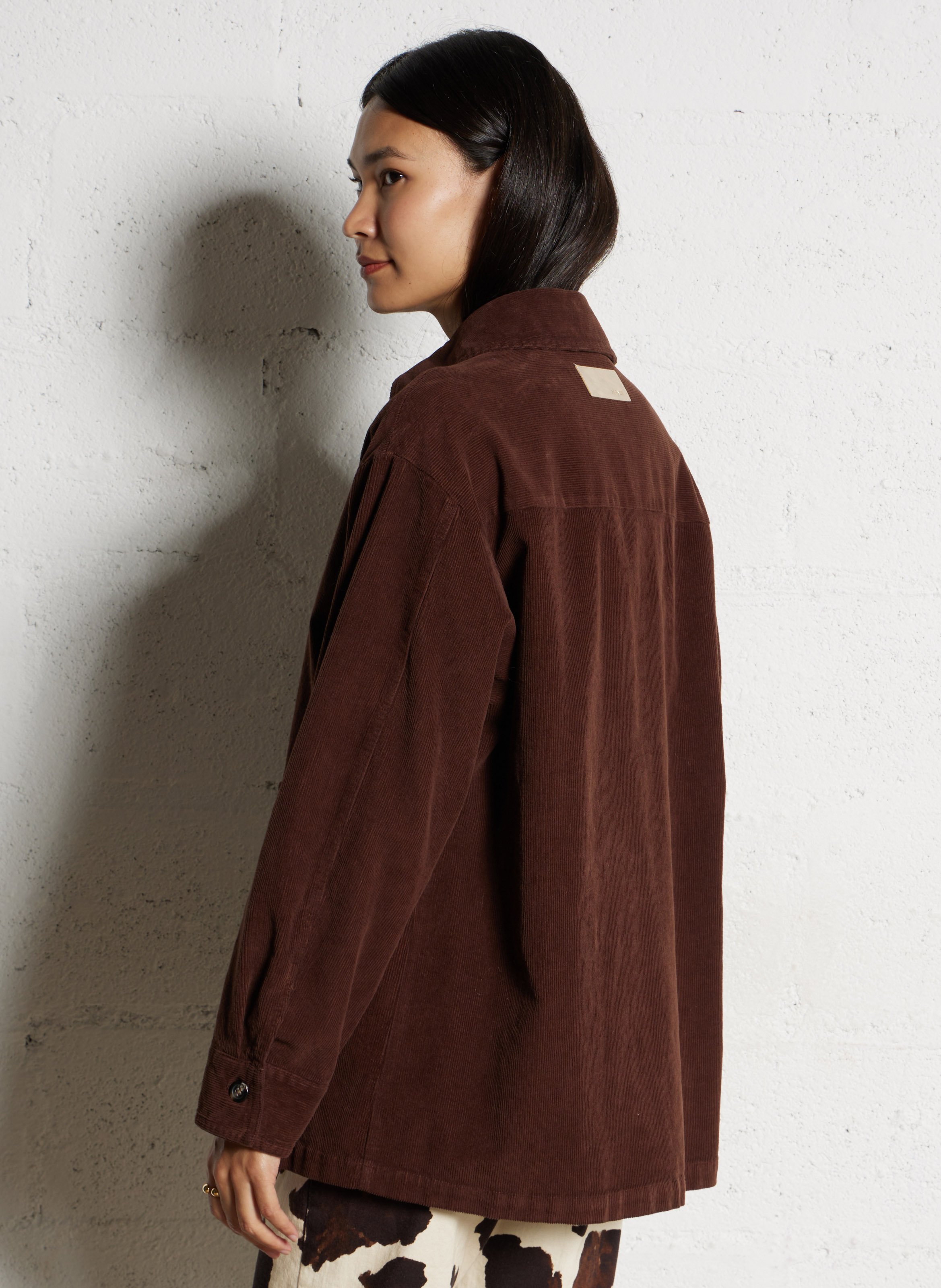 Veste oversize en coton mélangé PLEASE Marron