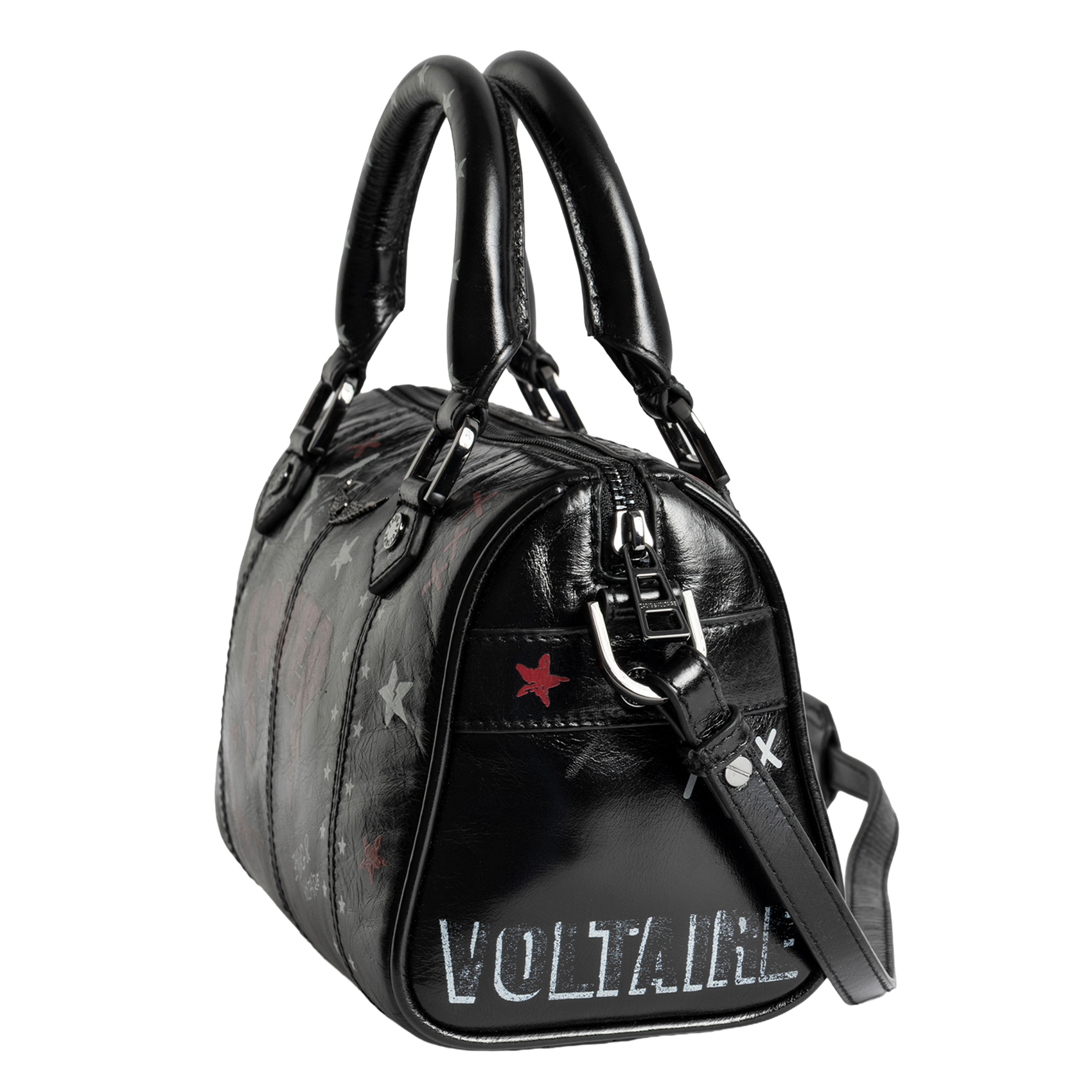 Bowlingtas van nerfleer met rits ZADIG&VOLTAIRE Zwart