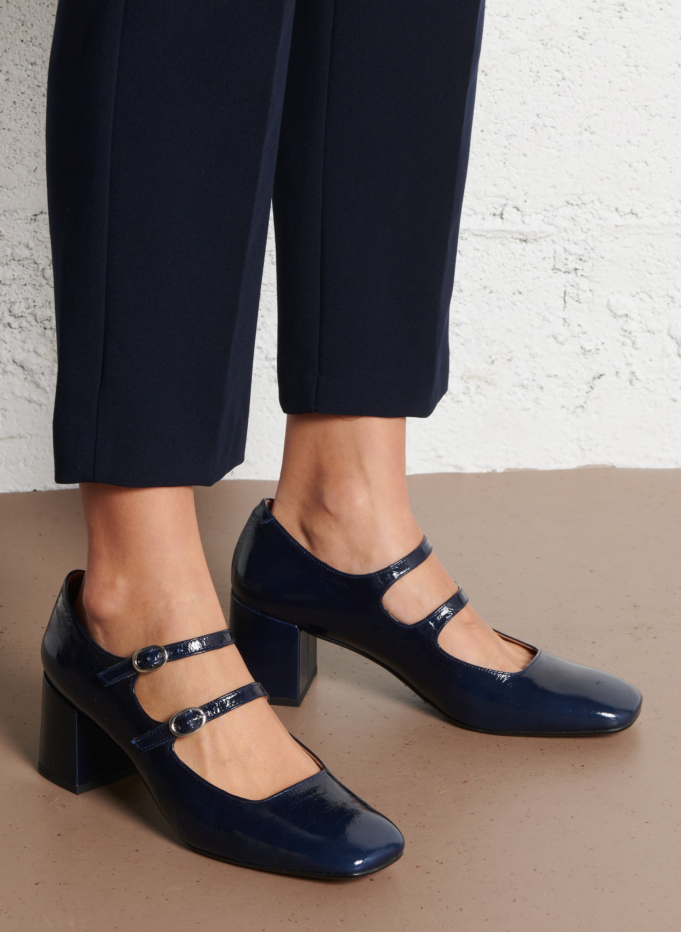 Babies à talons en cuir verni MELLOW YELLOW Bleu