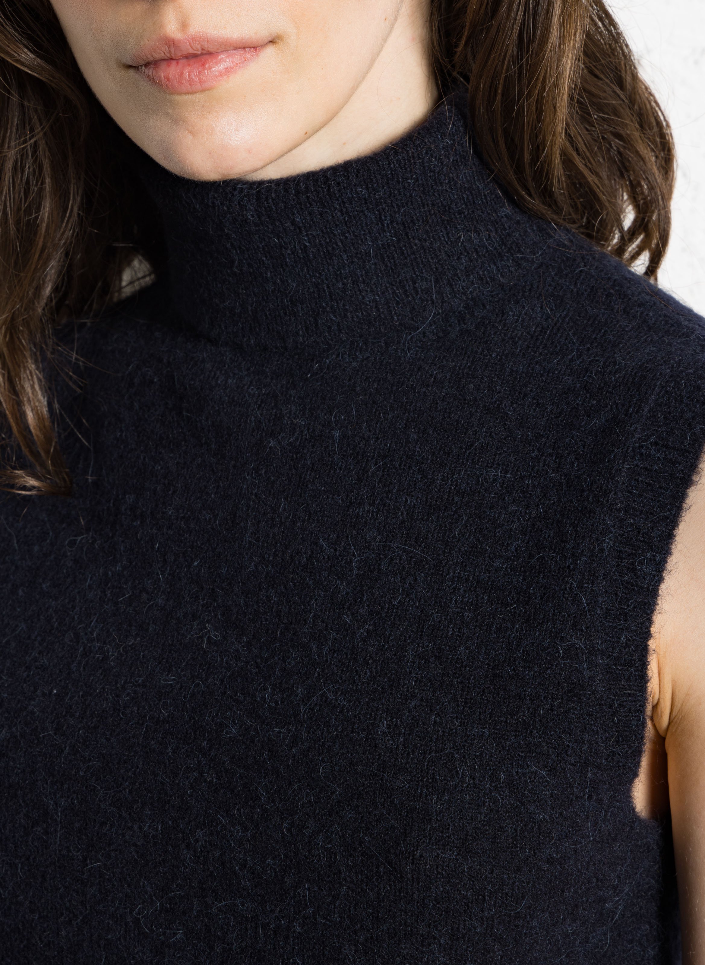Straight wool-blend polo neck sweater PETITE MENDIGOTE Blue