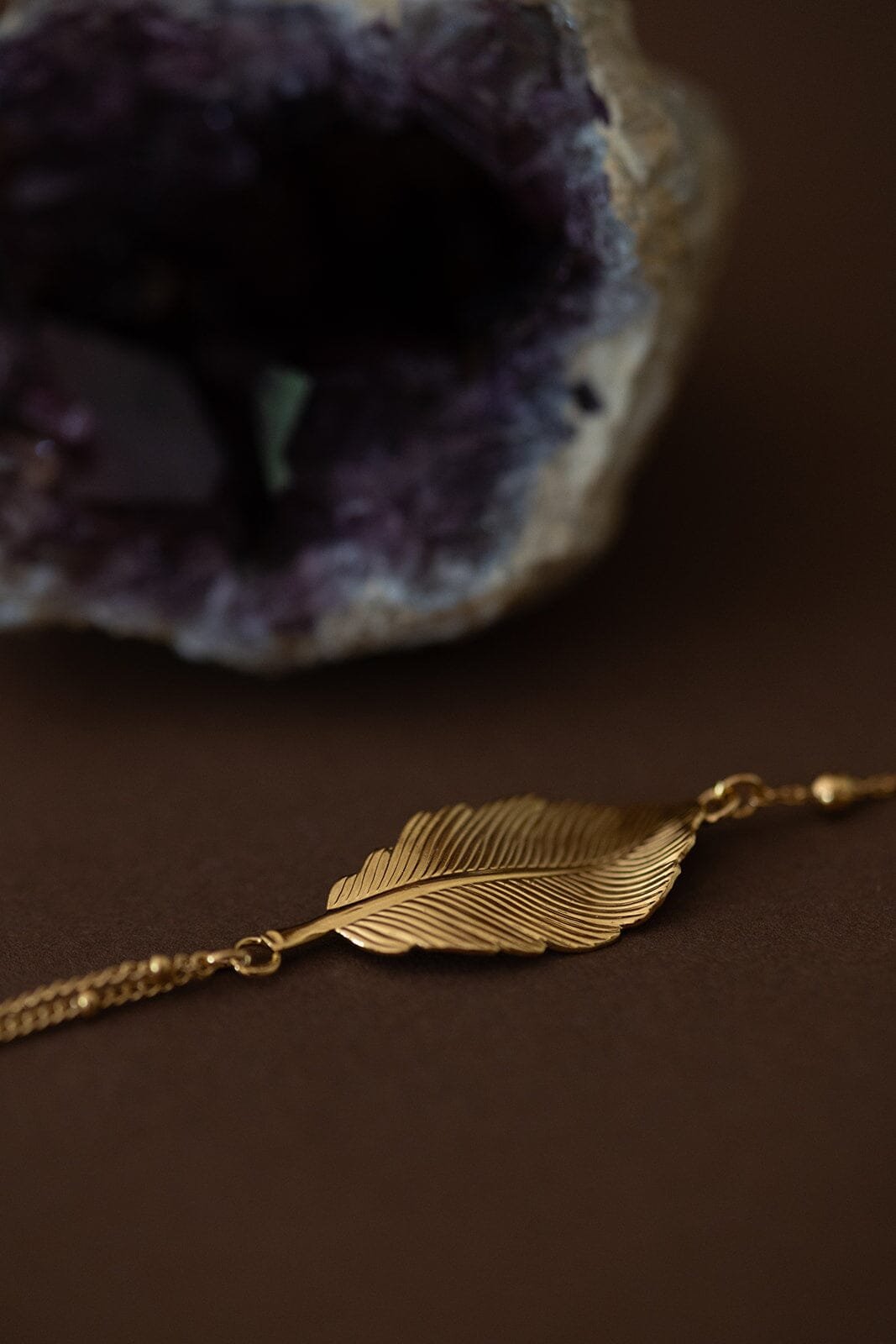 Gold-plated leaf bracelet MONSIEUR SIMONE Golden