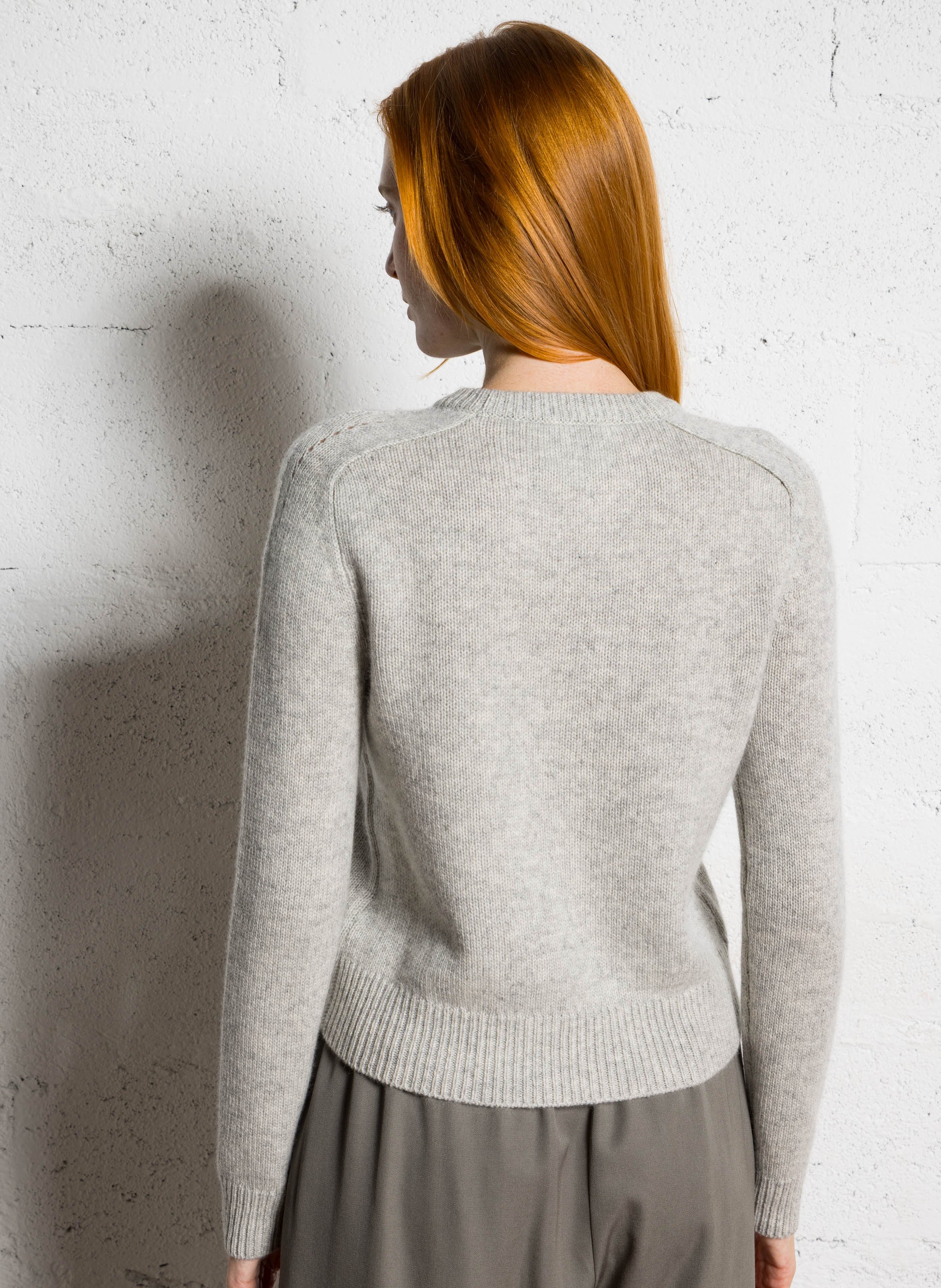 Pull droit col rond en cachemire KUJTEN Beige