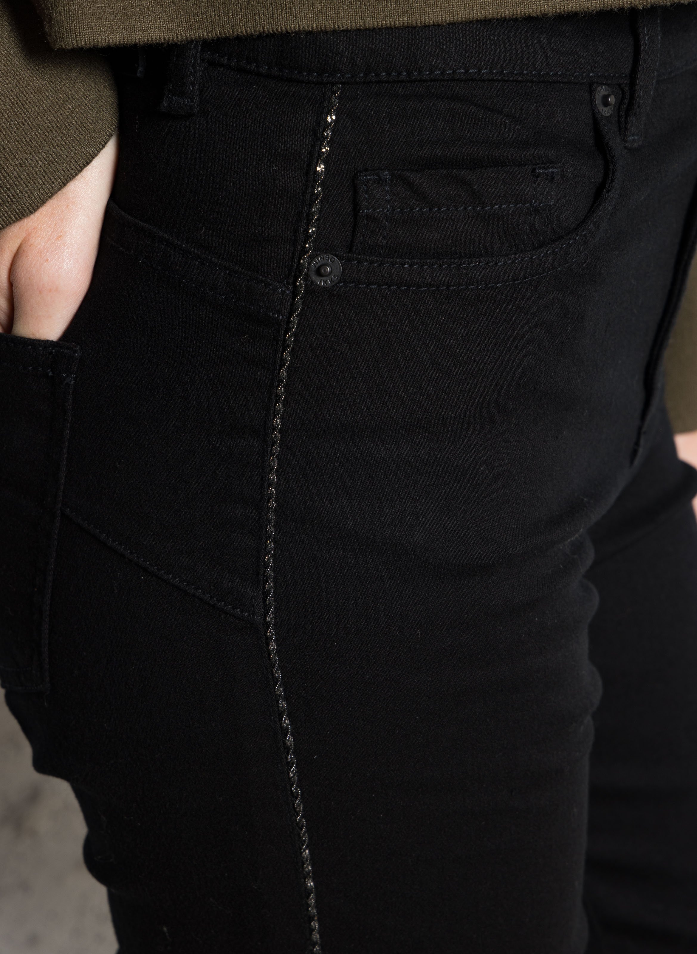 Jean droit en coton IKKS Noir