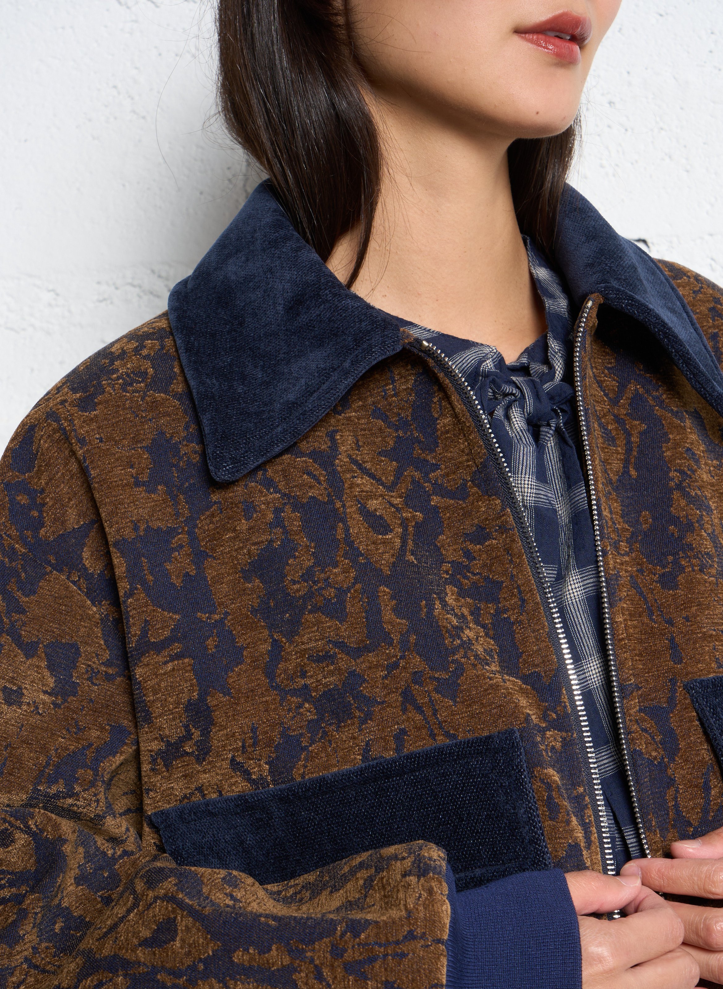 Veste col classique en coton mélangé IMPERIAL Marron