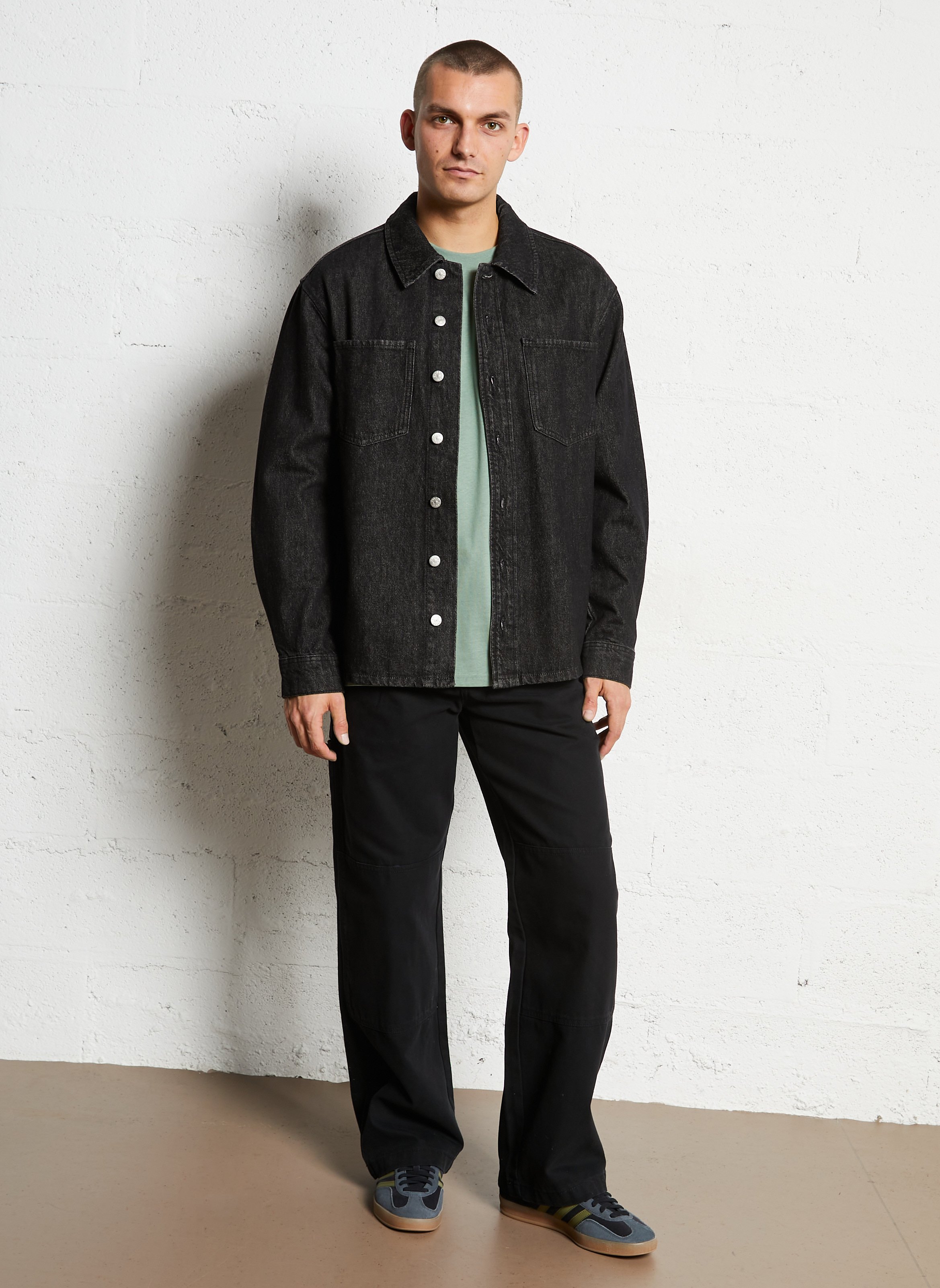 Cotton overshirt with classic collar SOLID Multicolored