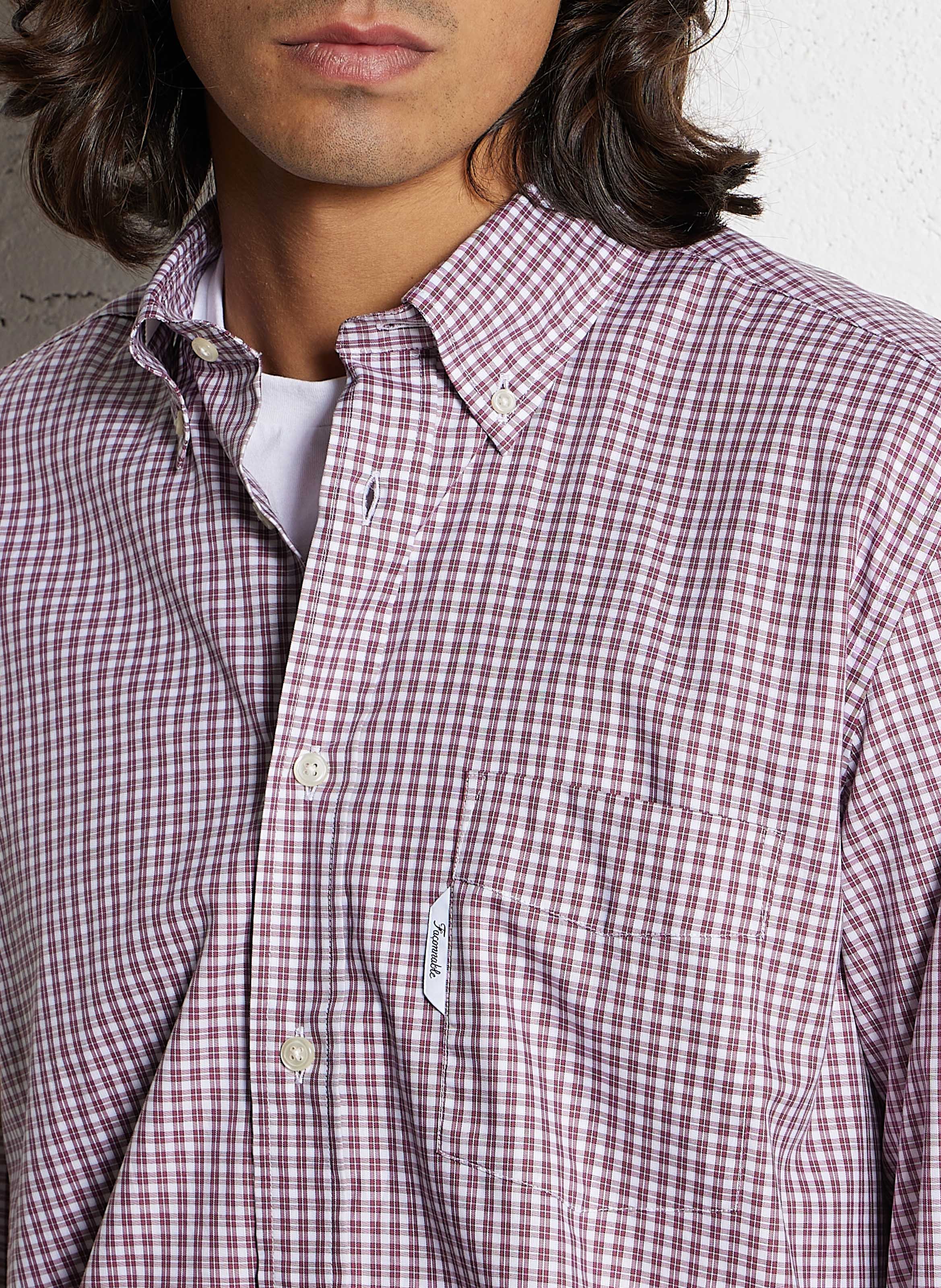 Chemise droite en coton FACONNABLE Violet