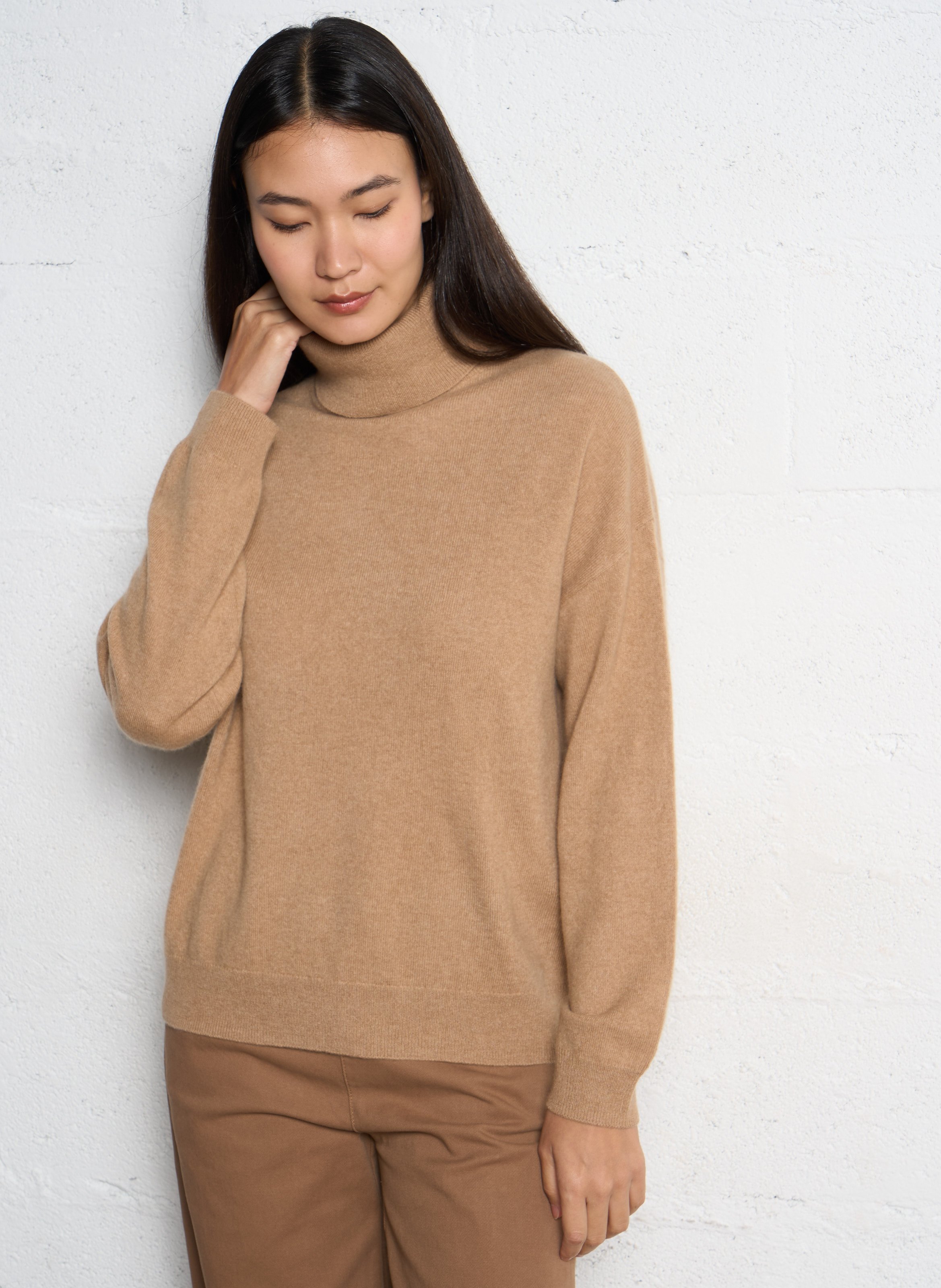 Pull oversize col roulé en cachemire SUD EXPRESS