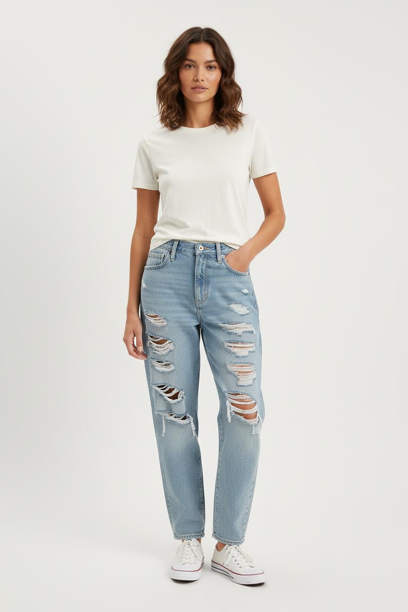 Cropped slim jeans with studs LEVI'S - Seconde main Blue