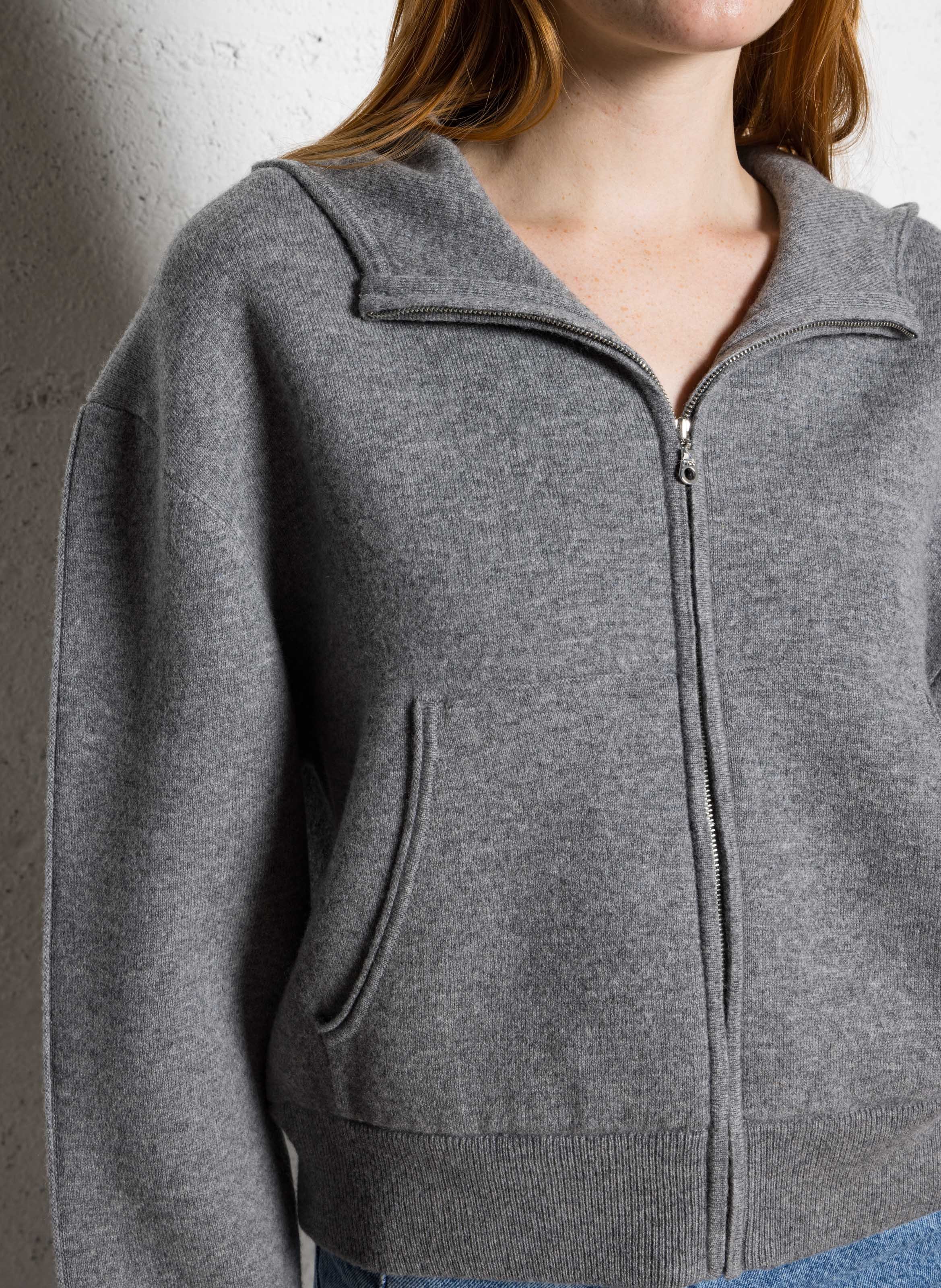 Oversize Kapuzenpullover aus Wolle und Kaschmir MARGAUX LONNBERG Silber