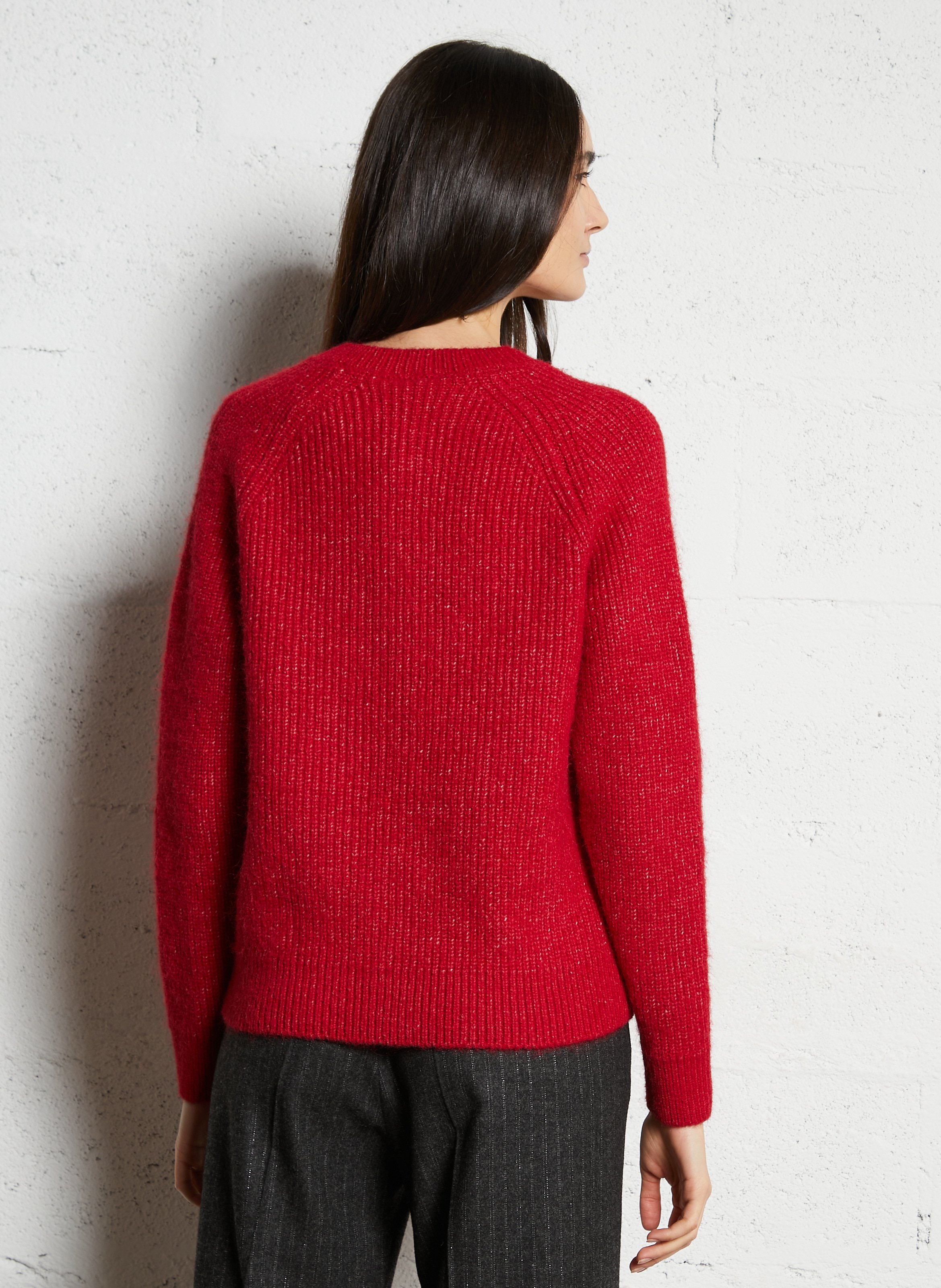 Cardigan en maille unie à boutons fantaisie VILA Rouge