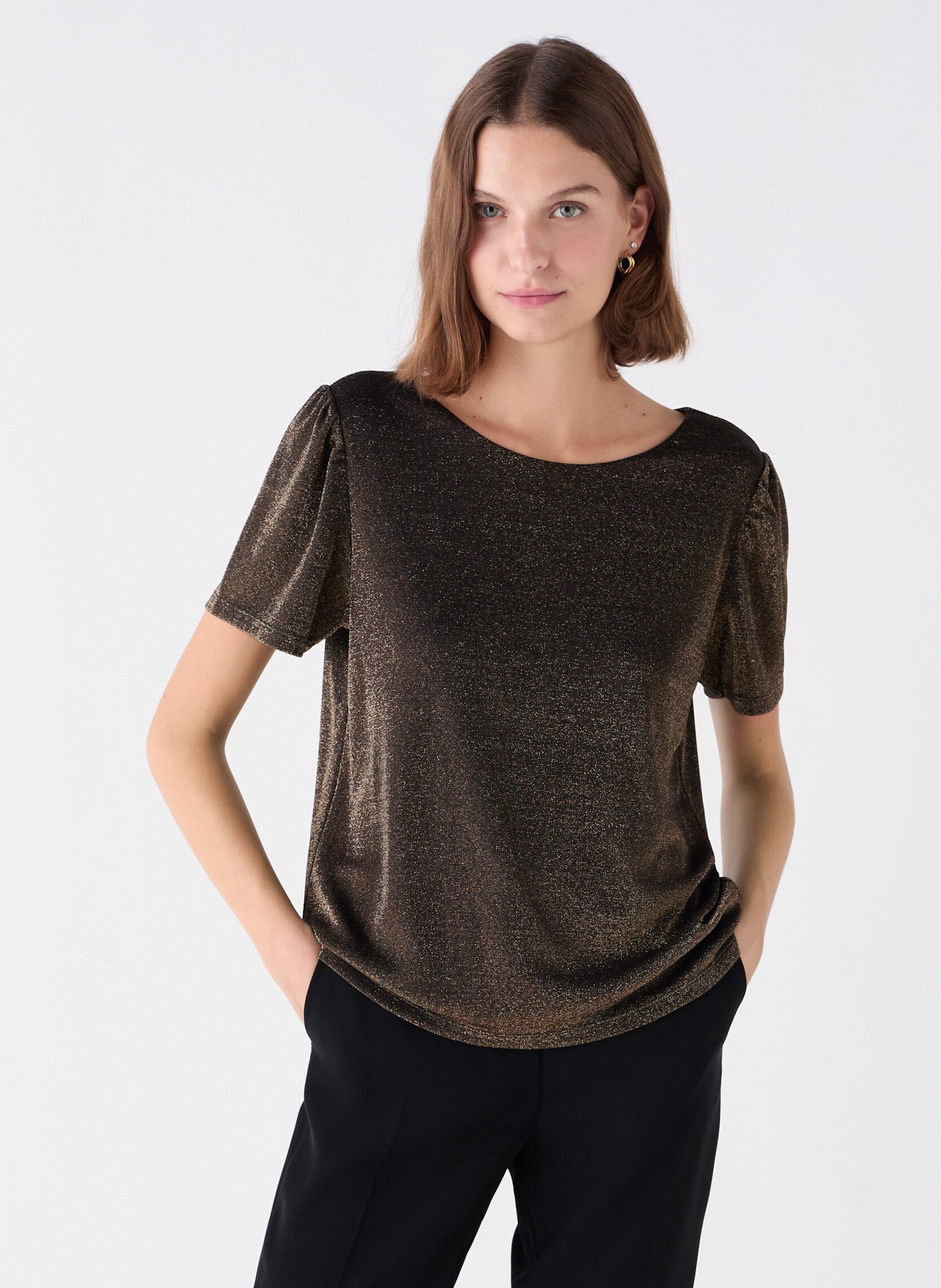 Metallic round-neck T-shirt CAROLL