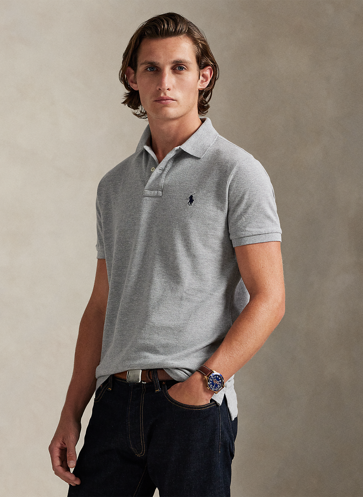 Getailleerde katoenen polo met korte mouwen POLO RALPH LAUREN