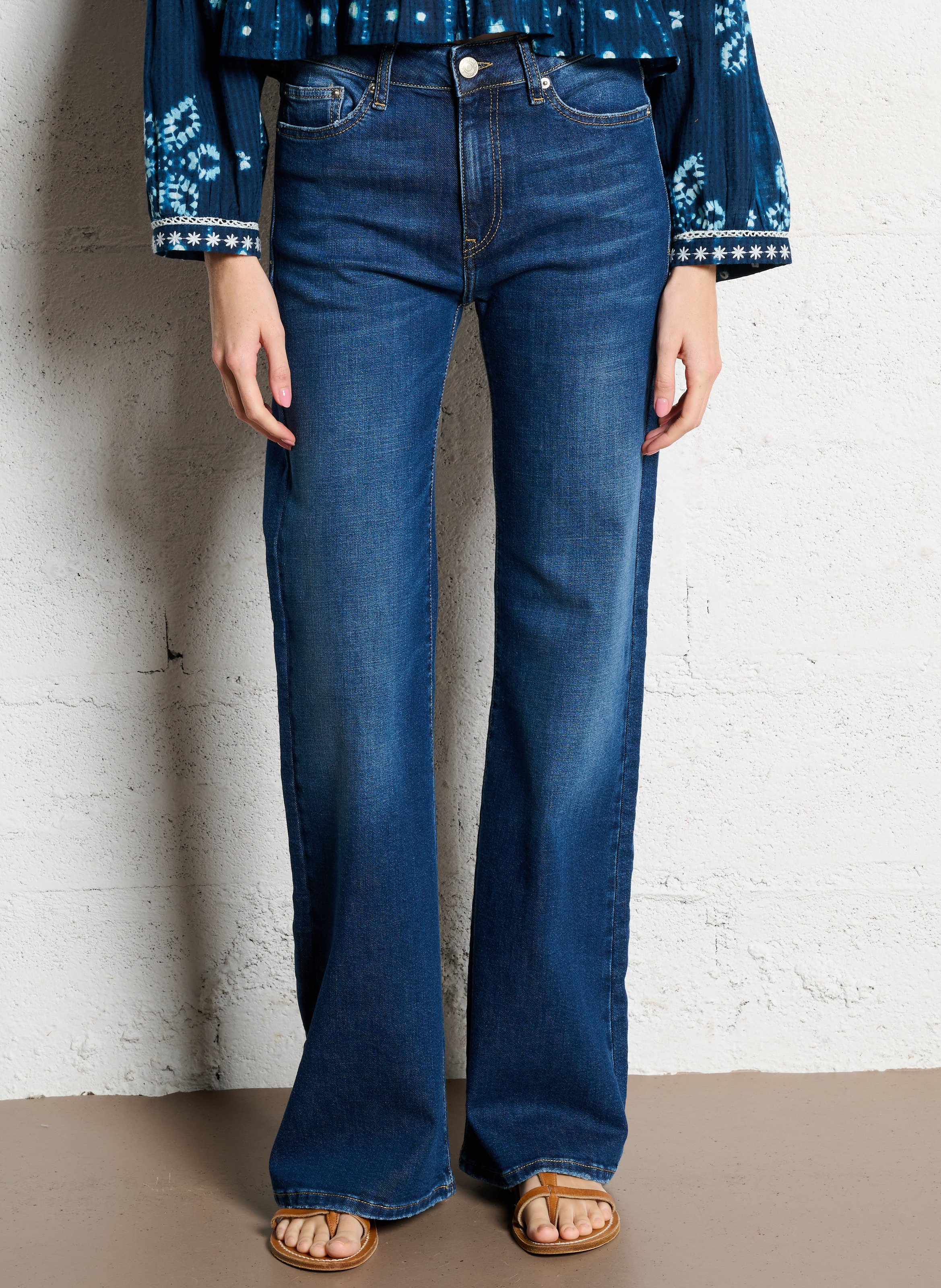 Flared jeans - katoenblend ACQUAVERDE Blauw