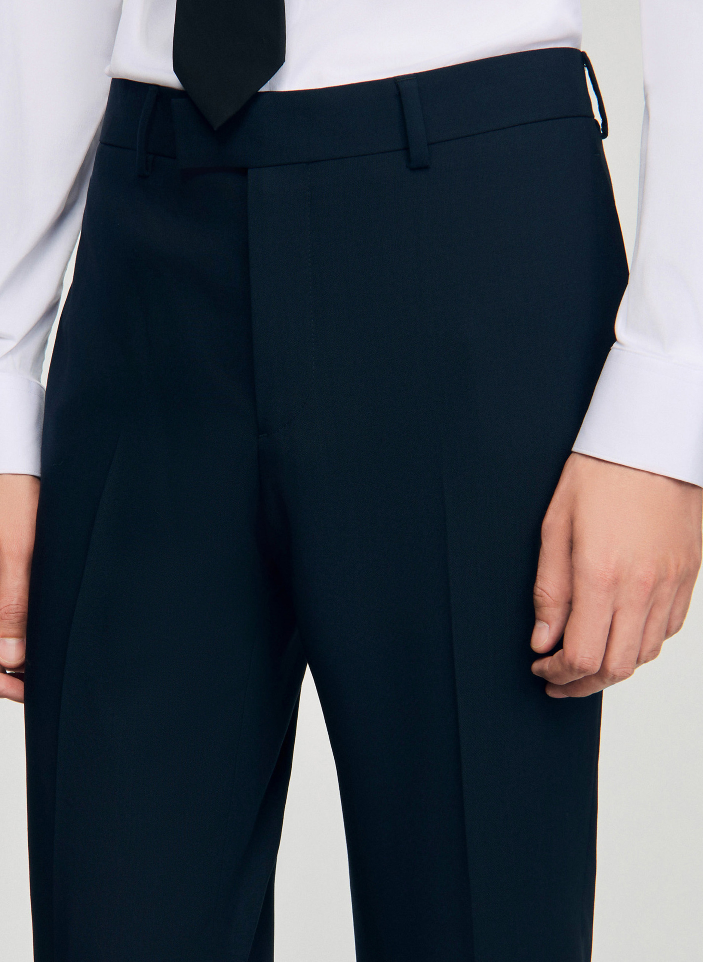 Pantalon de costume en laine SANDRO Bleu