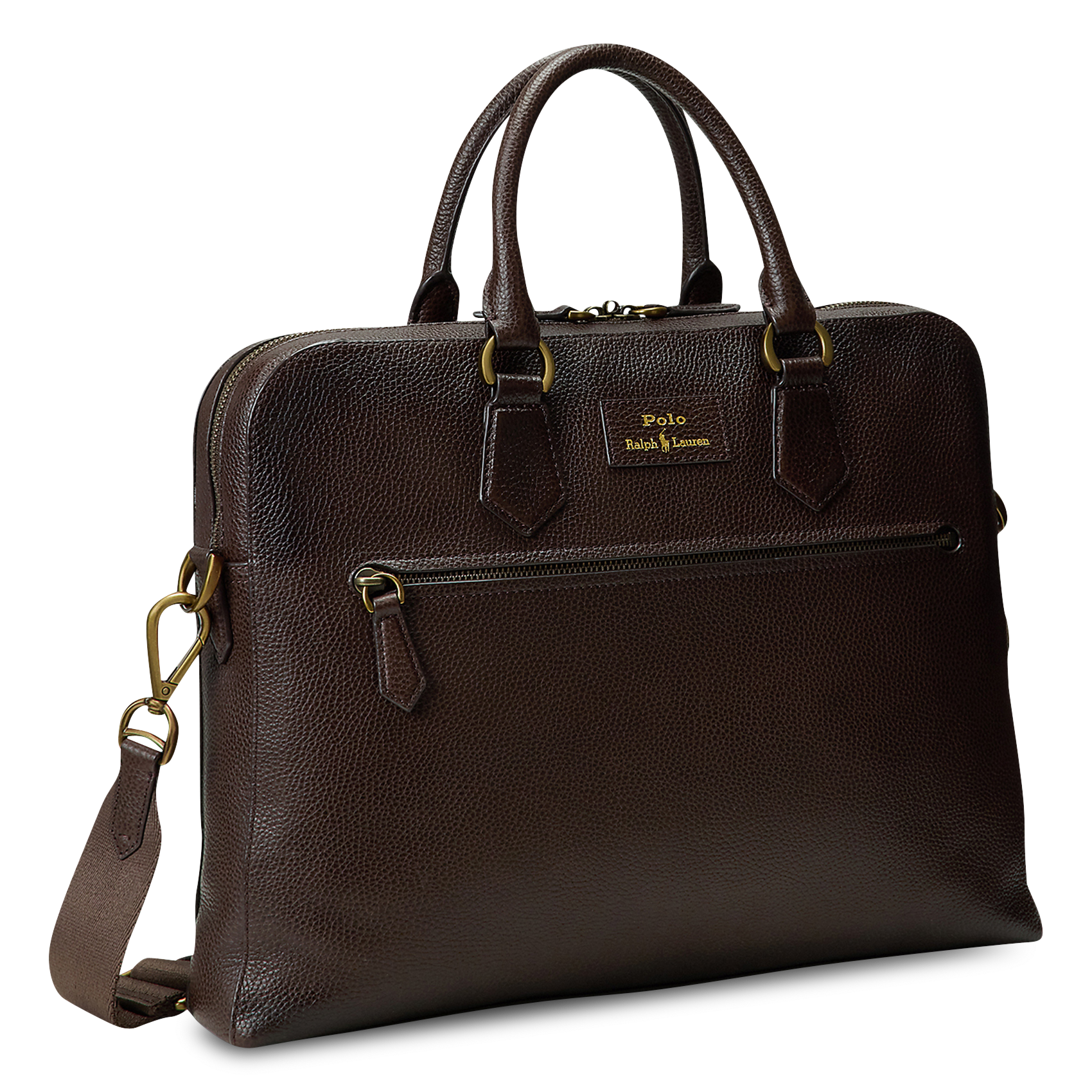 Grained leather document holder POLO RALPH LAUREN Brown