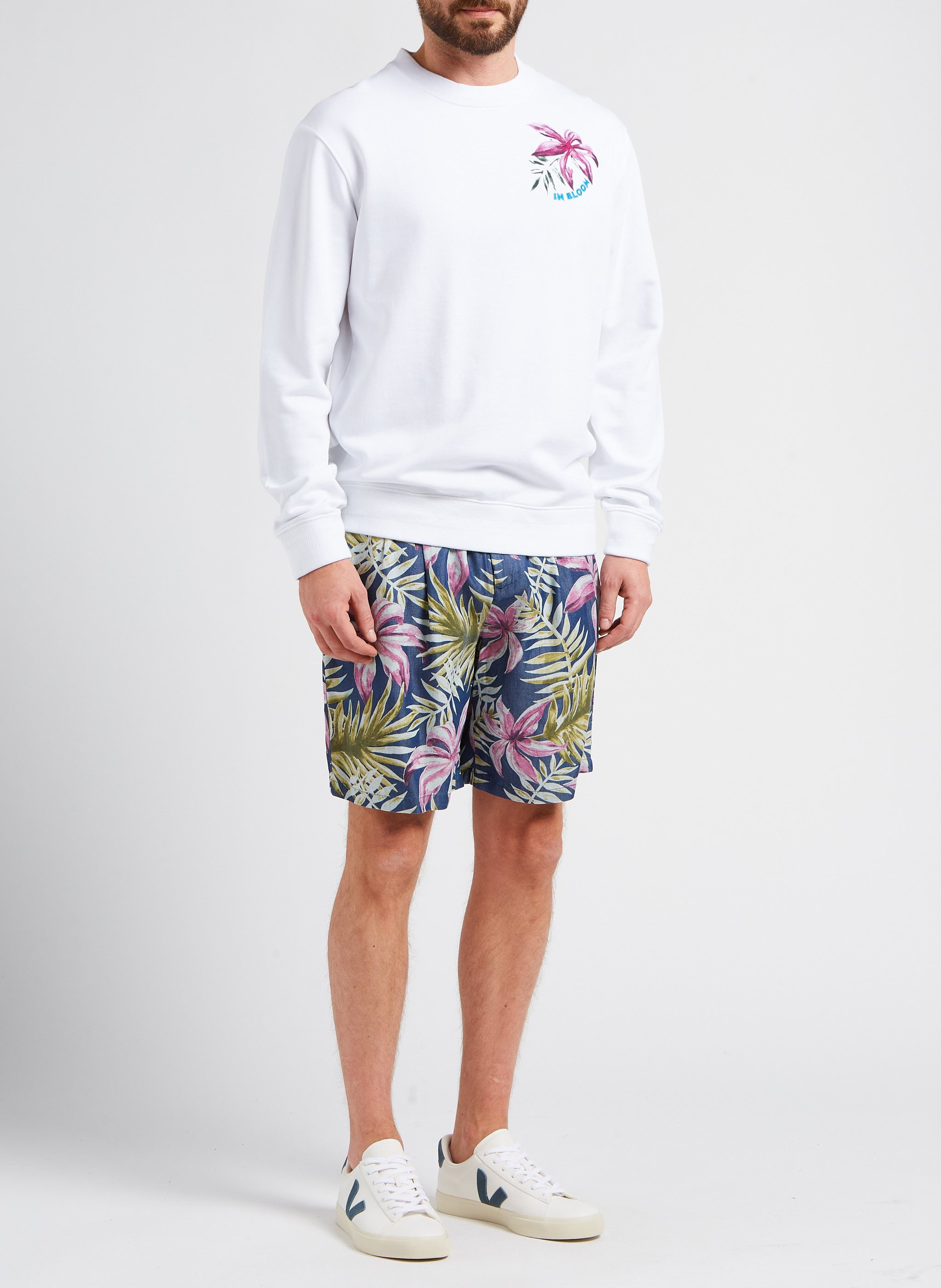 Sweat col rond imprimé et jacquard  SCOTCH AND SODA Blanc