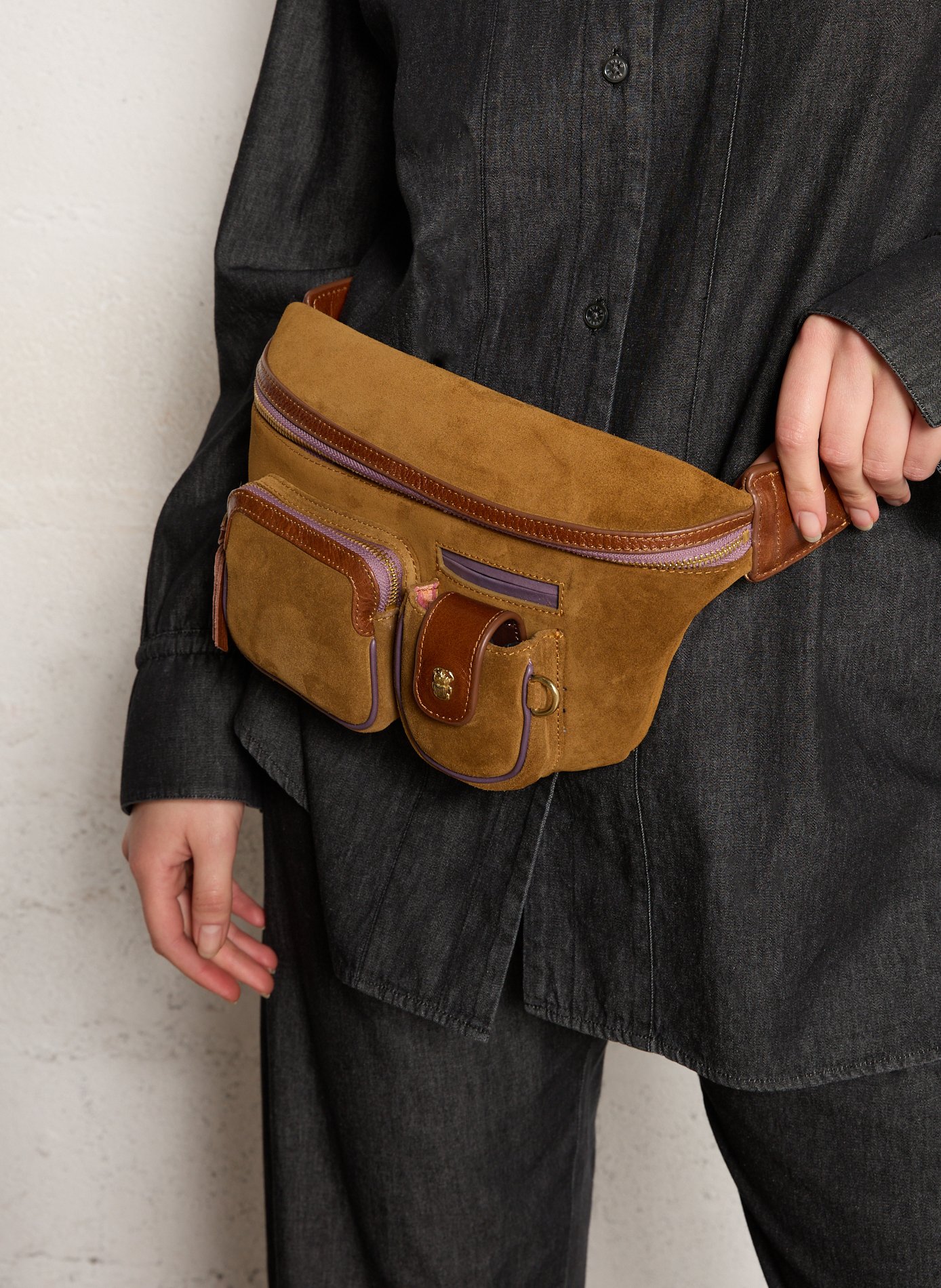 Leather belt bag CLARIS VIROT Brown