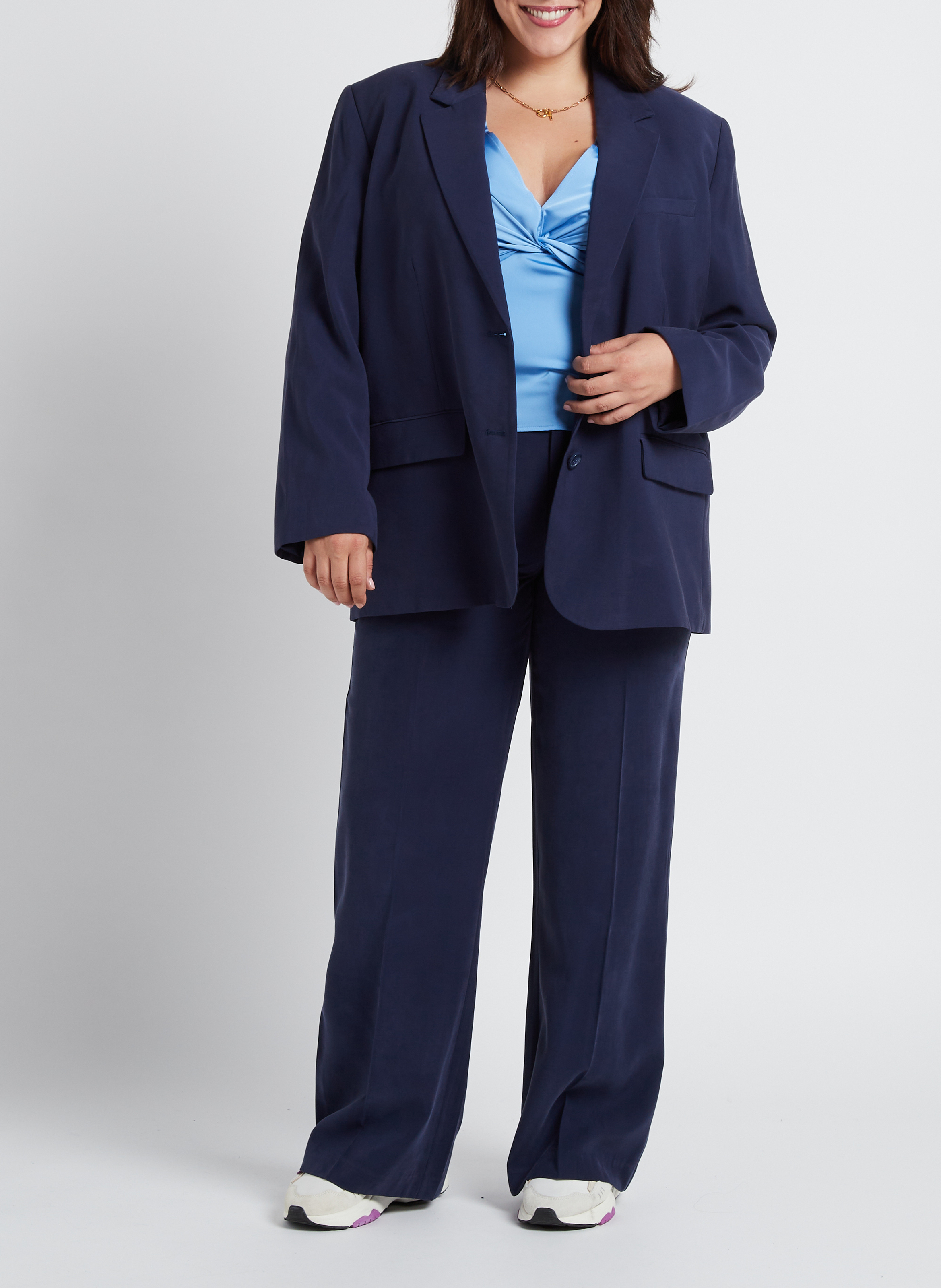 Fließende, gerade geschnittene Hose GINA TRICOT Blau