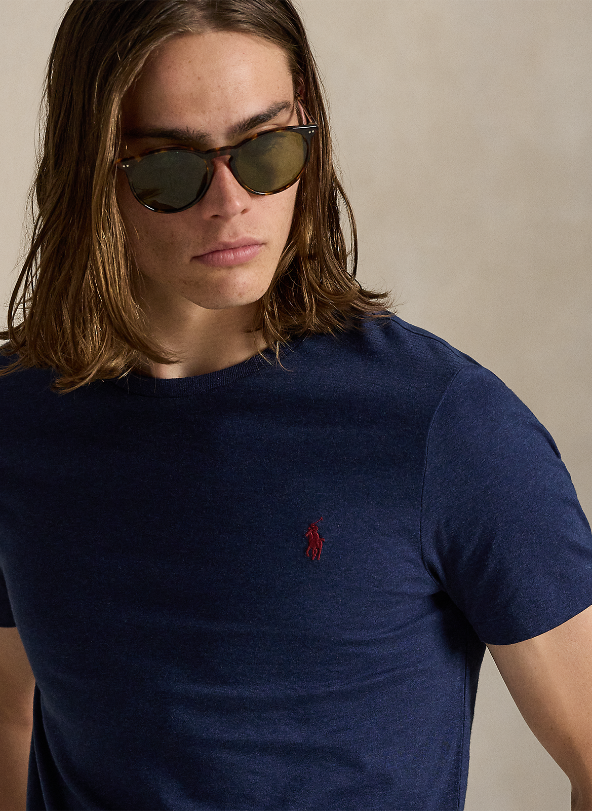 Slim-fit round-neck cotton T-shirt POLO RALPH LAUREN Blue