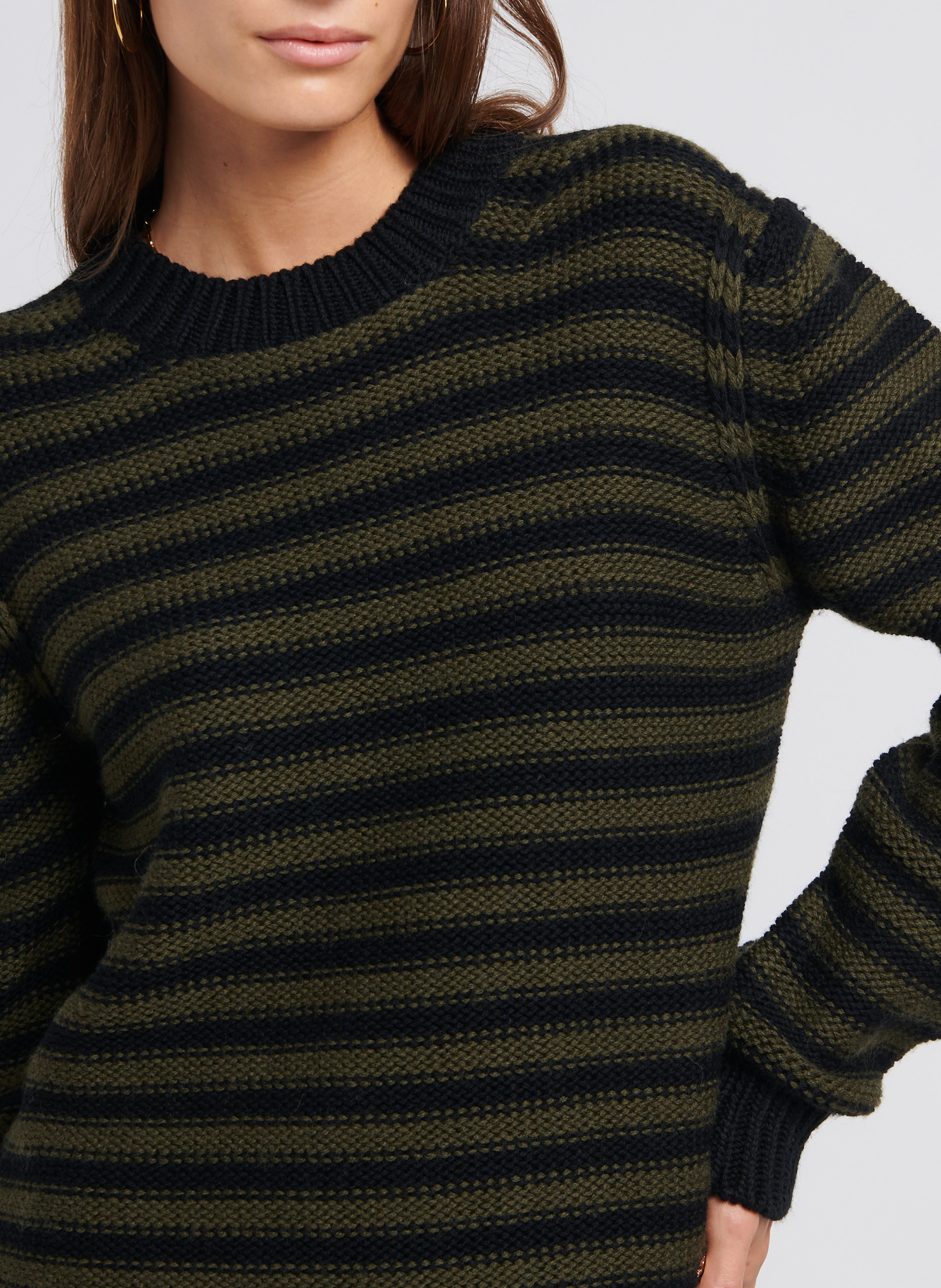 Gestreifter Rundhalspullover aus Wolle SONIA RYKIEL Gestreift