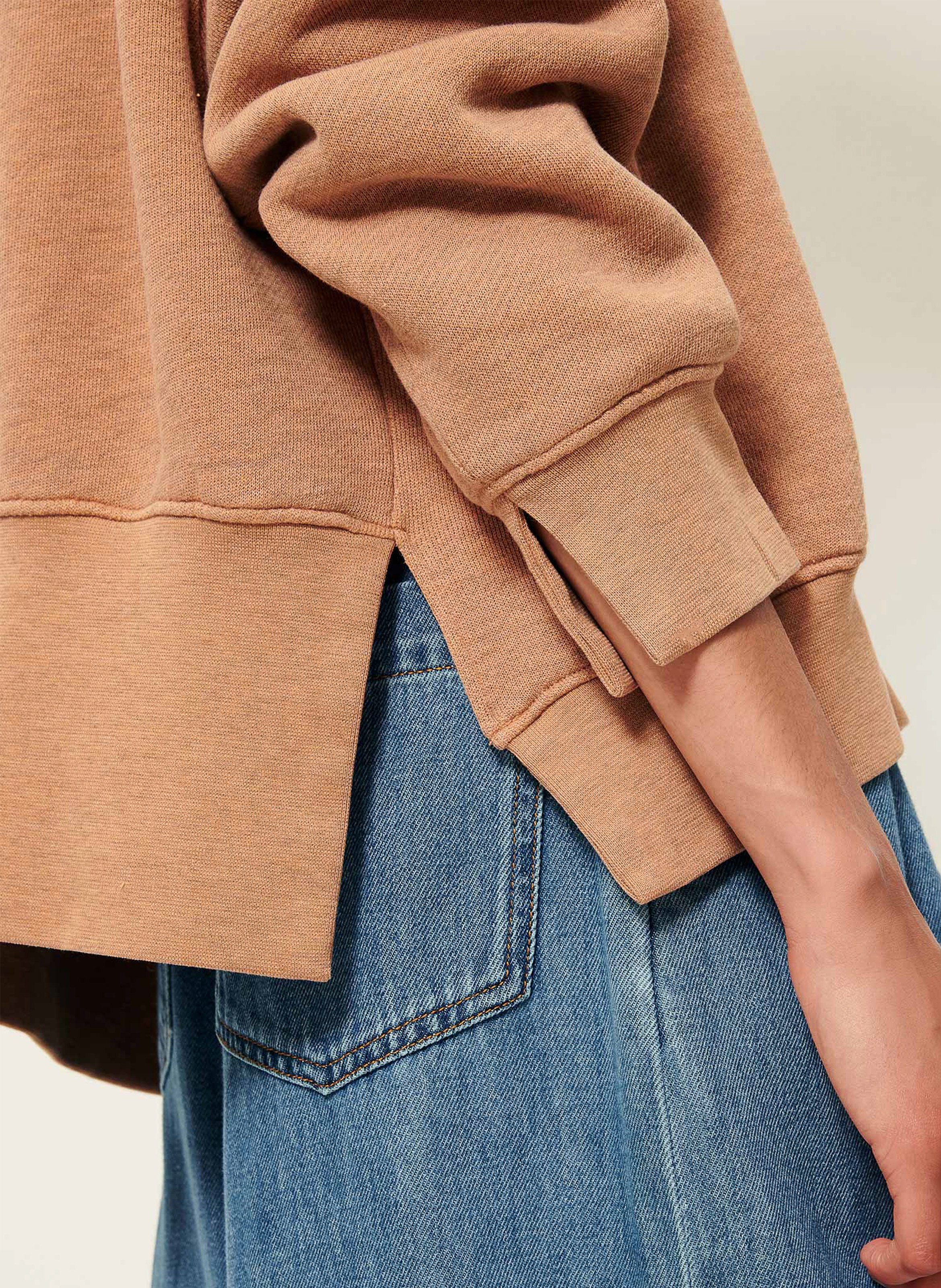Rundhals-Sweatshirt aus Baumwoll-Mix SESSUN Beige