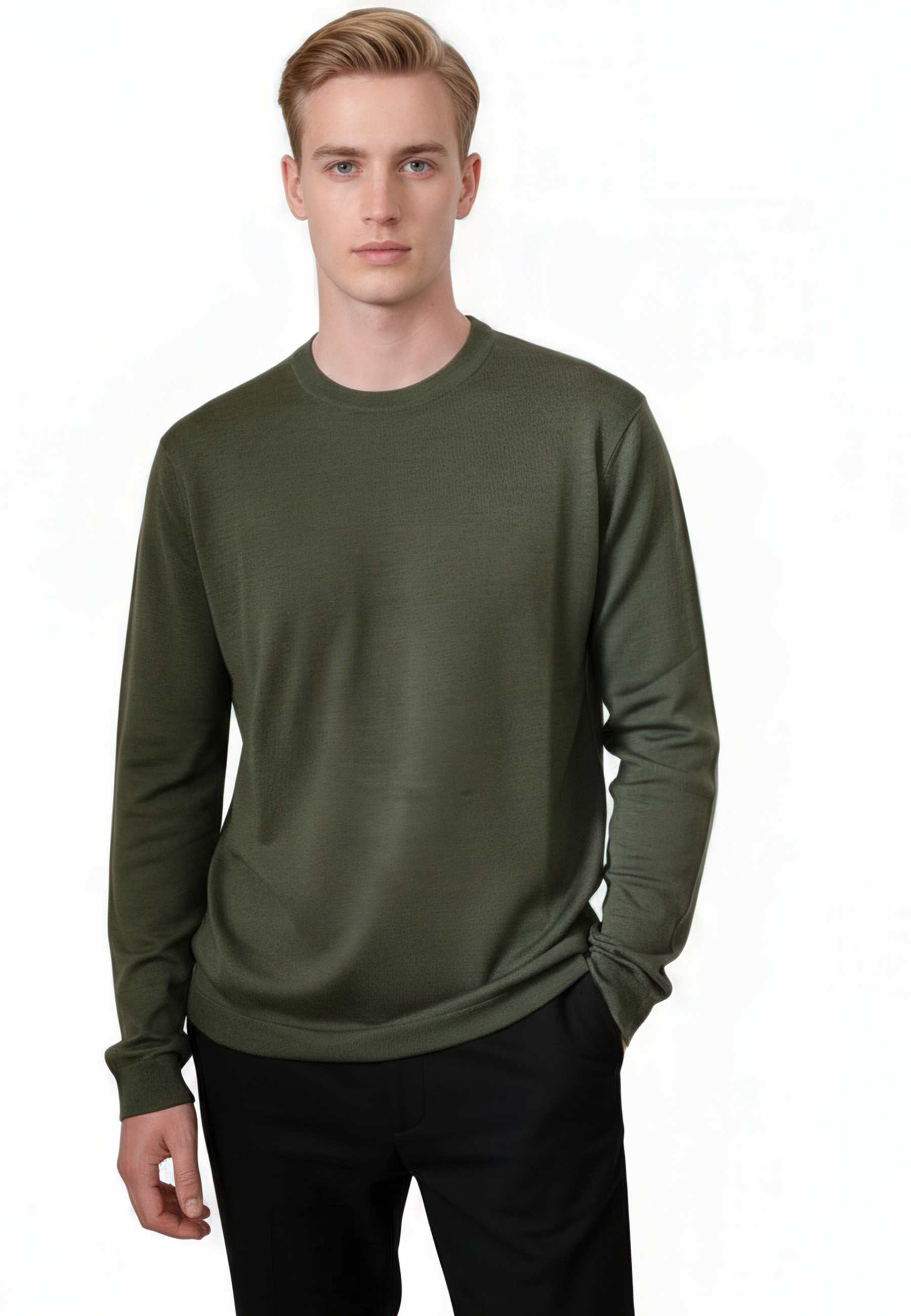 Round-neck wool and silk sweater MAISON MONTAGUT