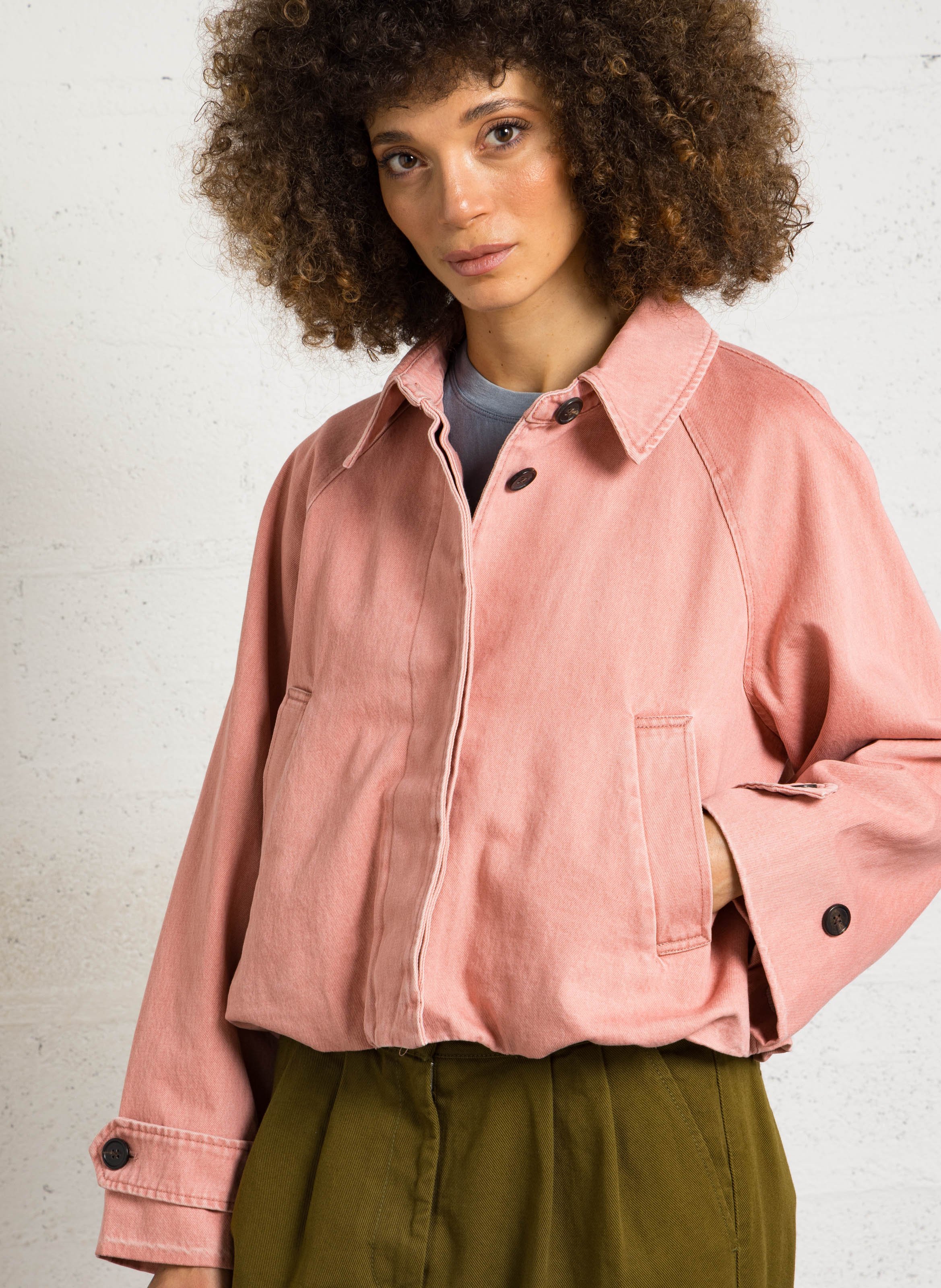 Jeansjacke mit klassischem Kragen BELLEROSE Rosa