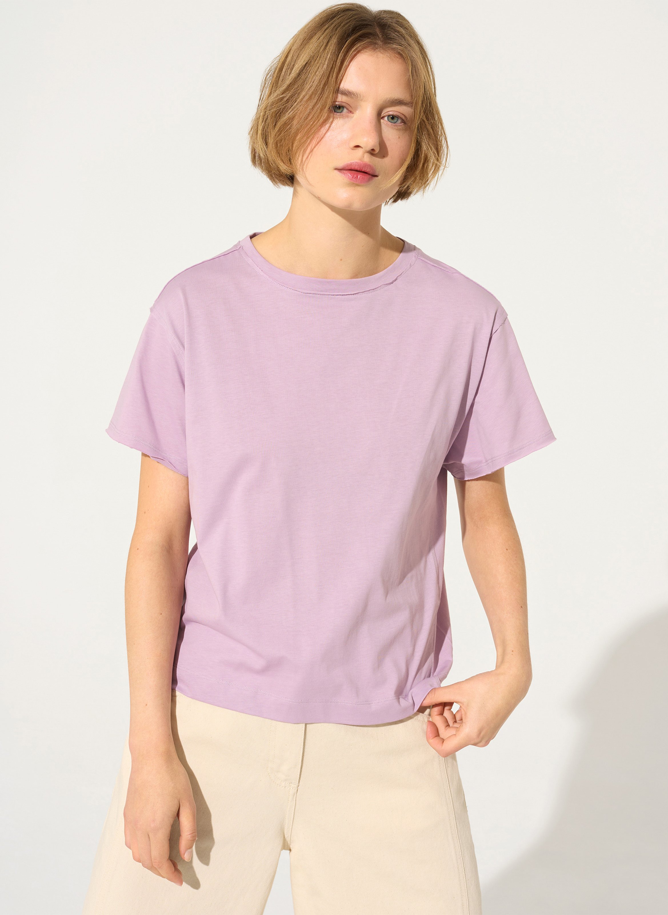 T-shirt droit col rond en coton bio COTELAC