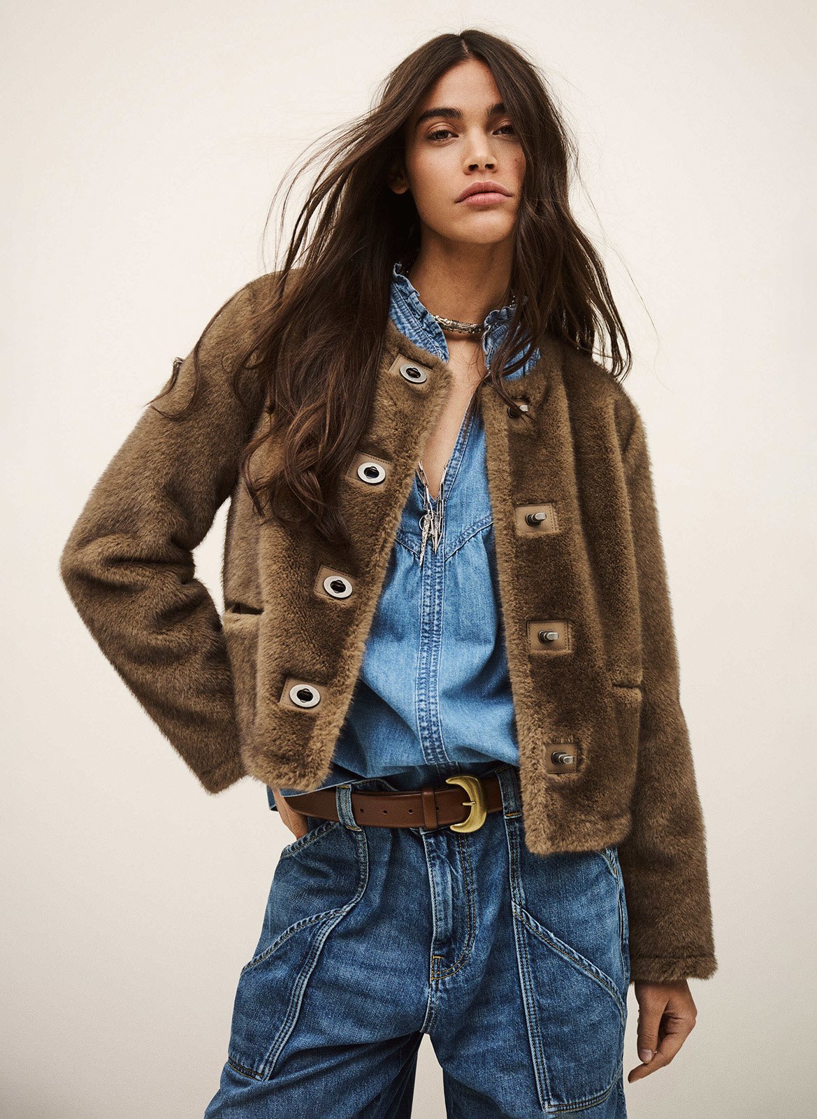 Round-neck coat BA&SH Brown