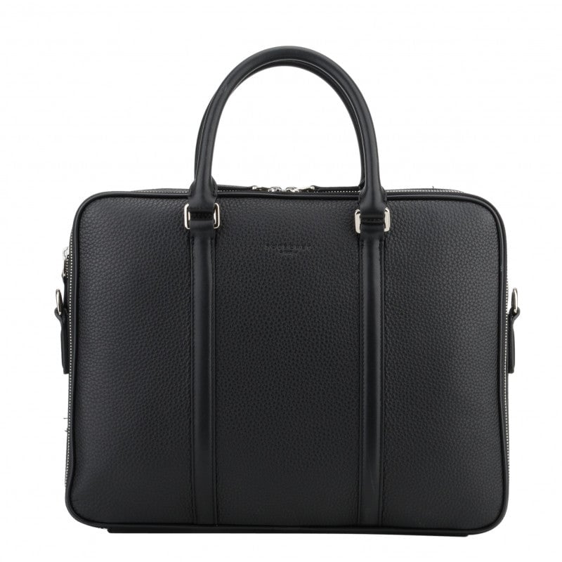 Cowhide leather document holder POURCHET Black