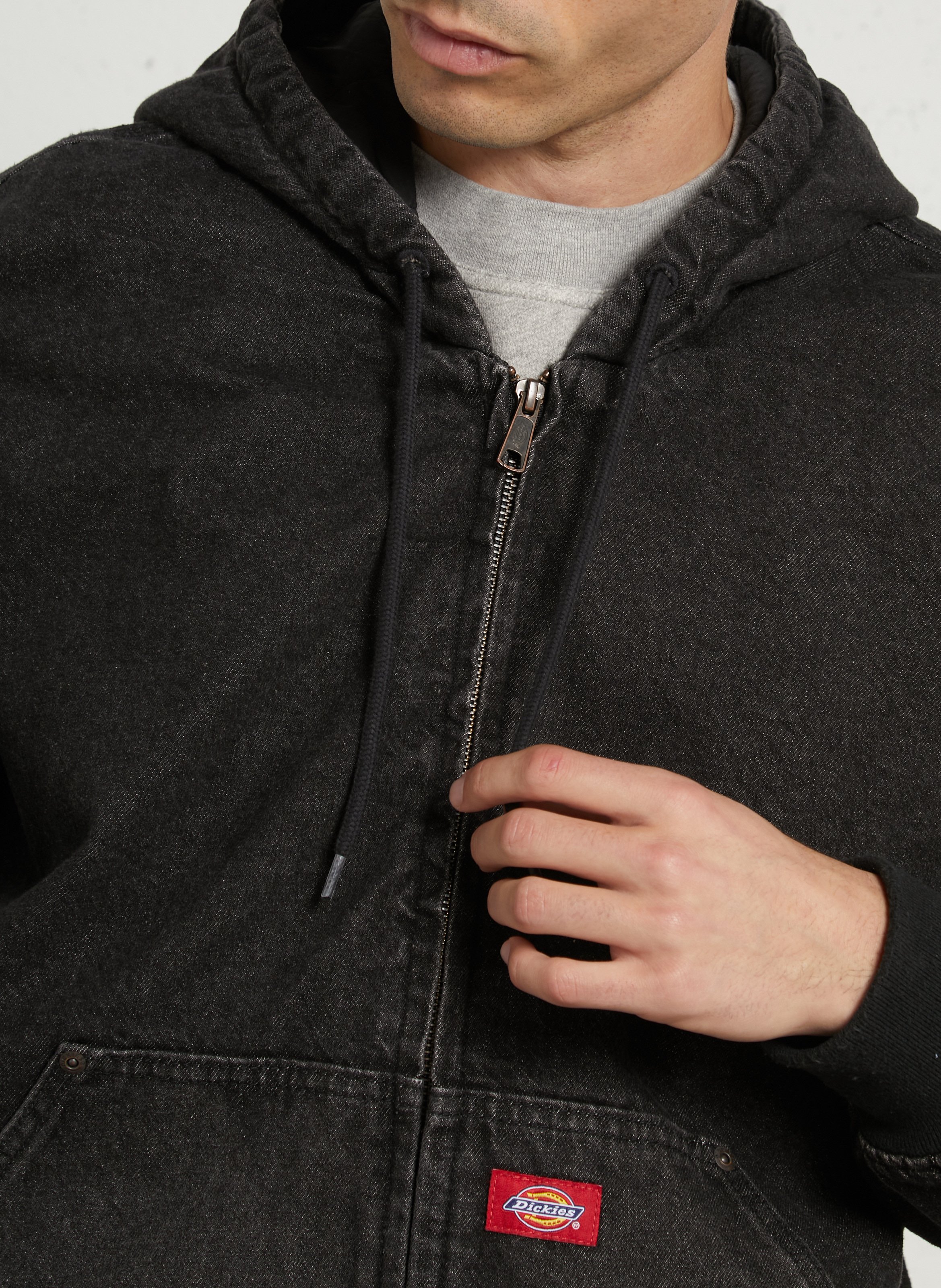 Blouson en denim à capuche DICKIES Schwarz