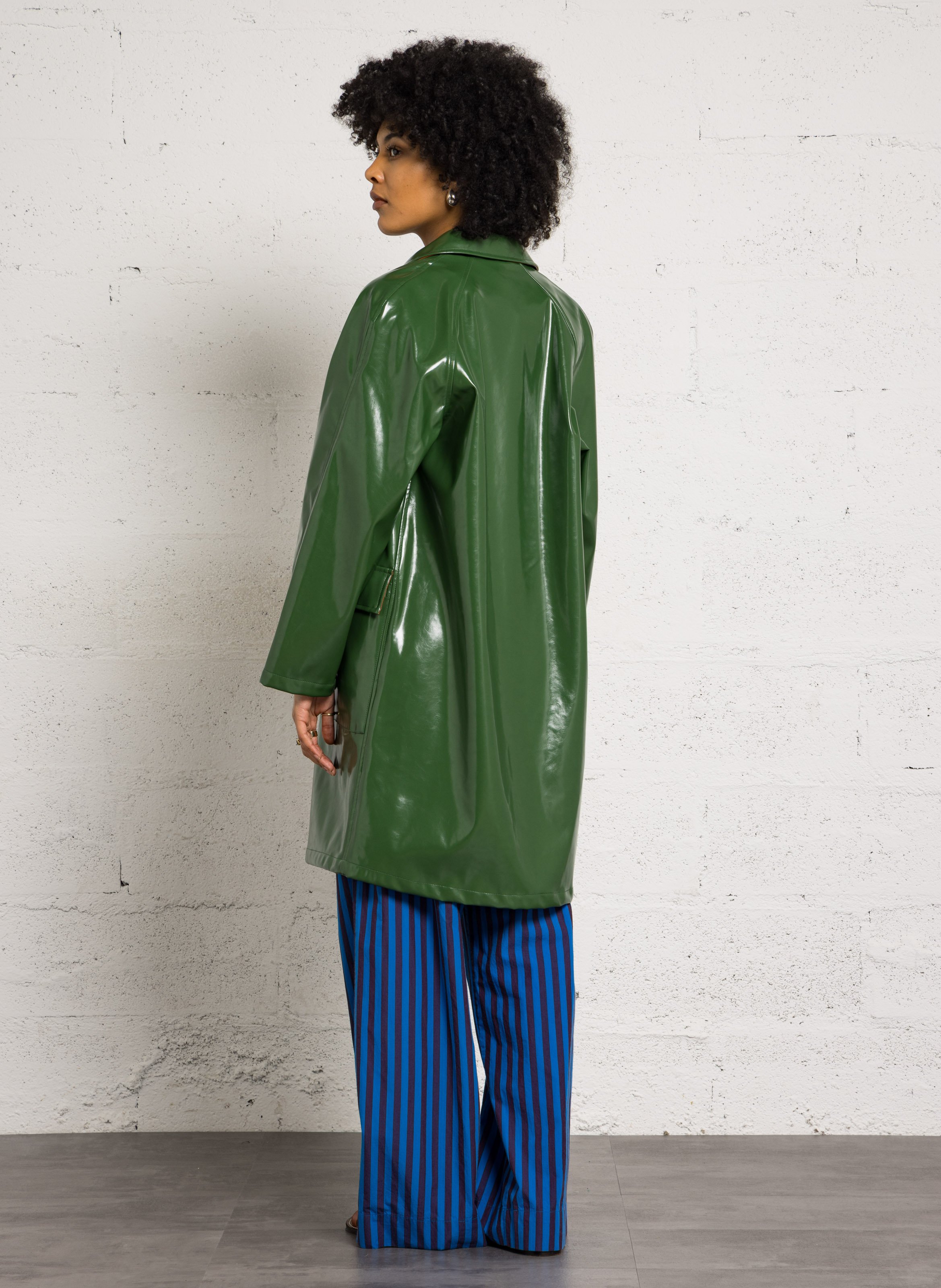 Manteau droit col classique LEON & HARPER Vert