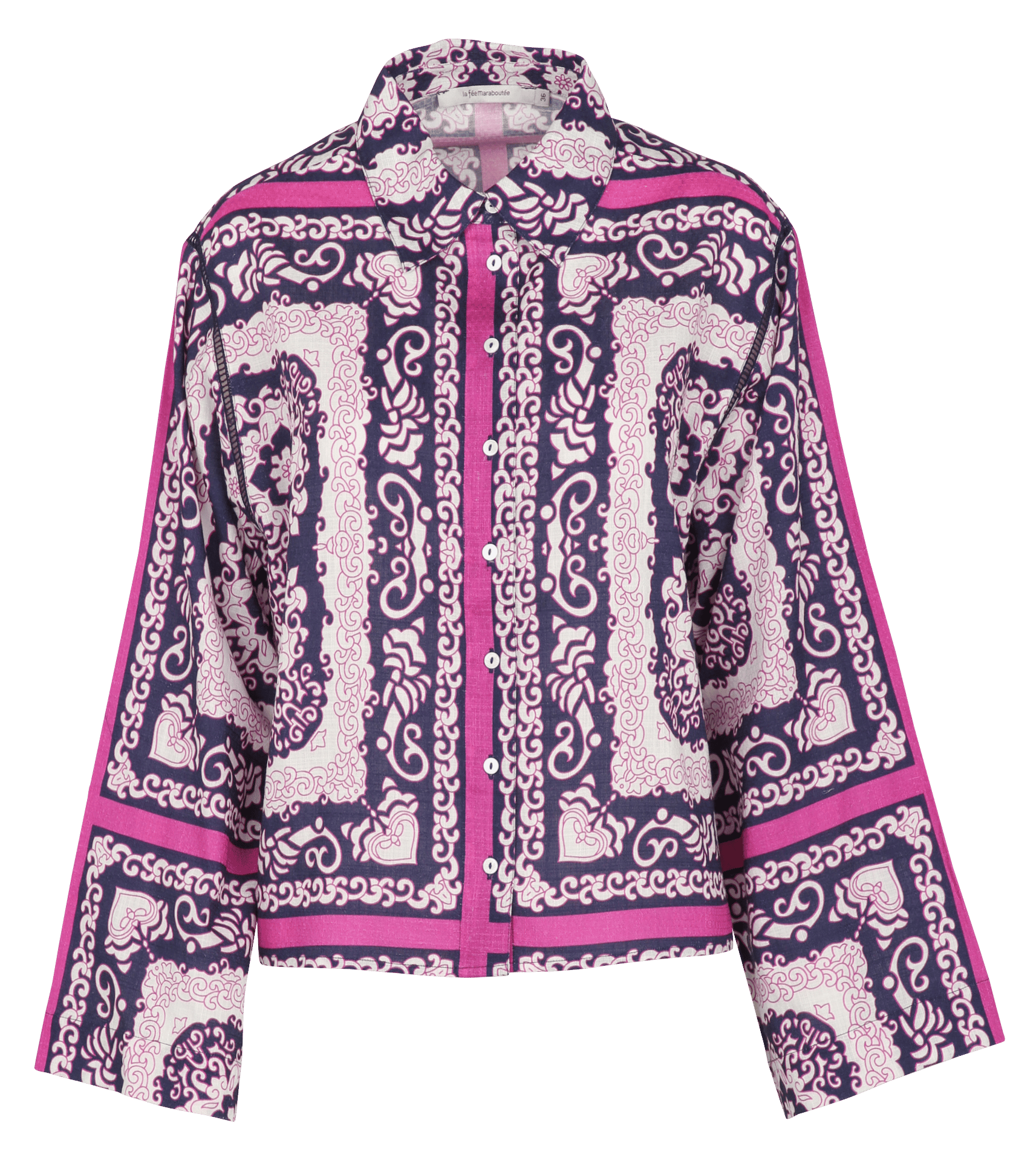 Chemise ample col classique imprimée en coton bio LA FEE MARABOUTEE Multicolore