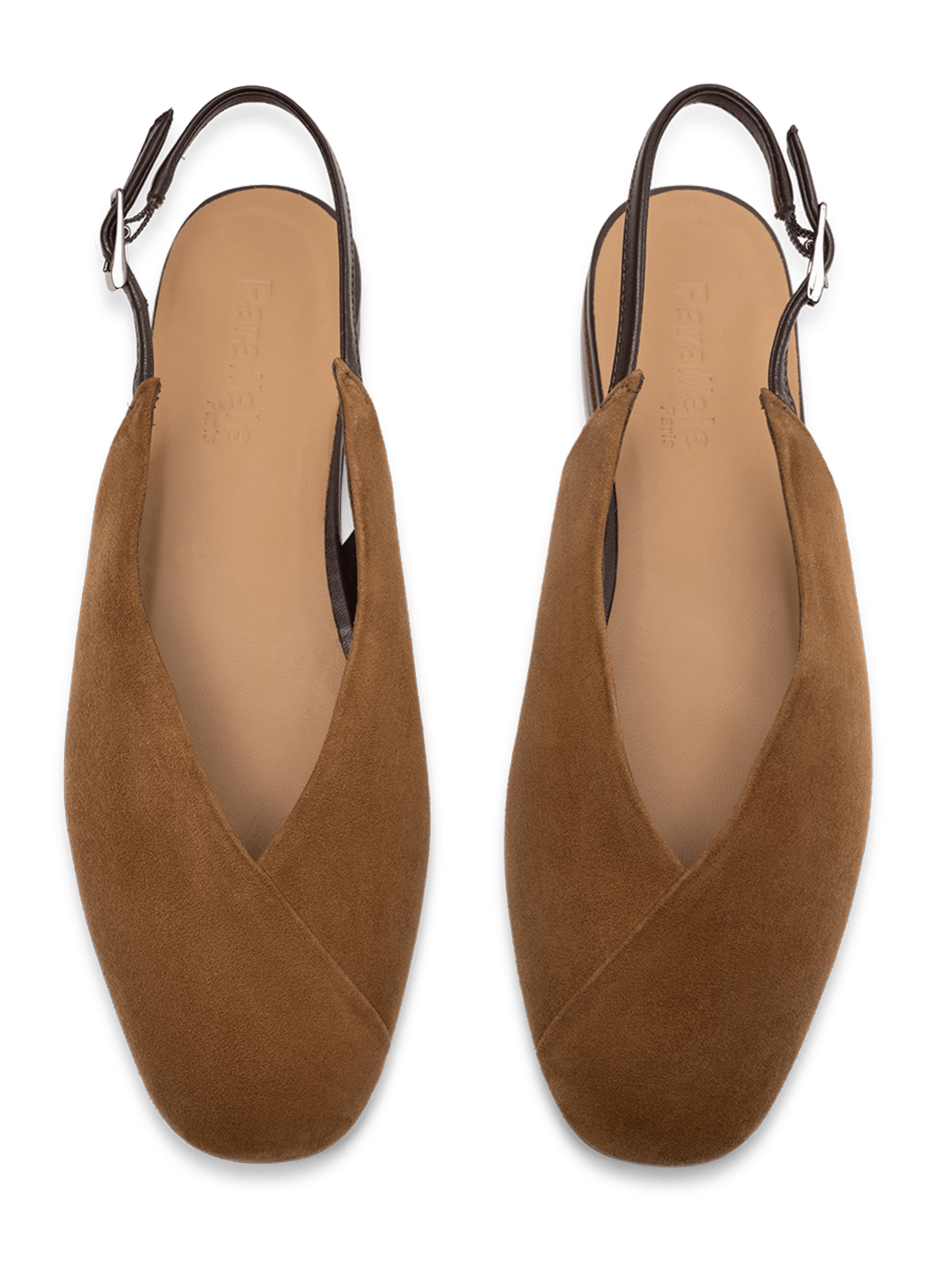 Date suede leather ballet flats PARALLELE PARIS Brown