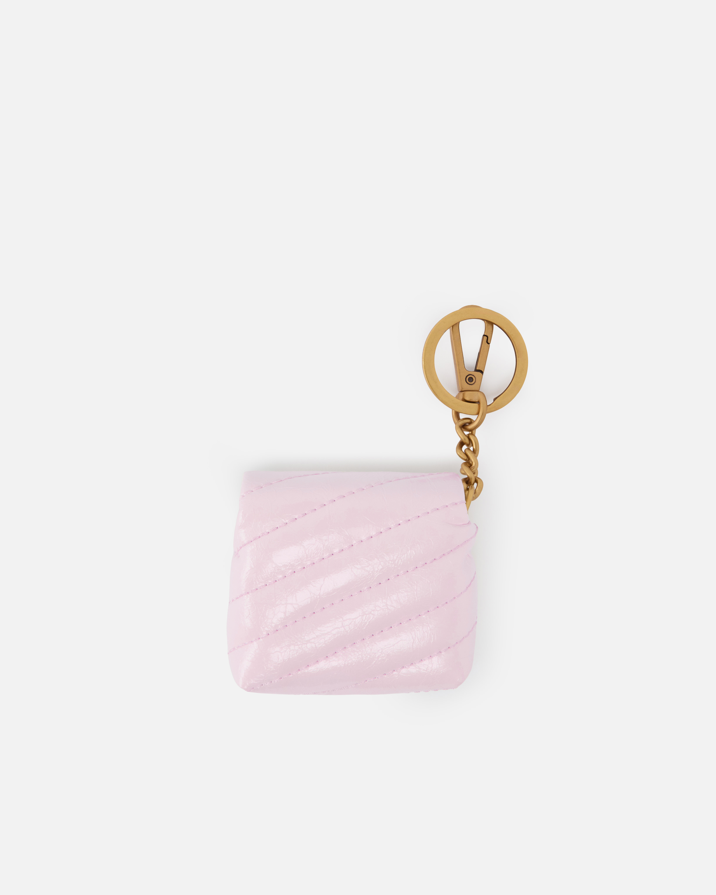 Love Bag Puff shiny leather AirPods case PINKO Pink