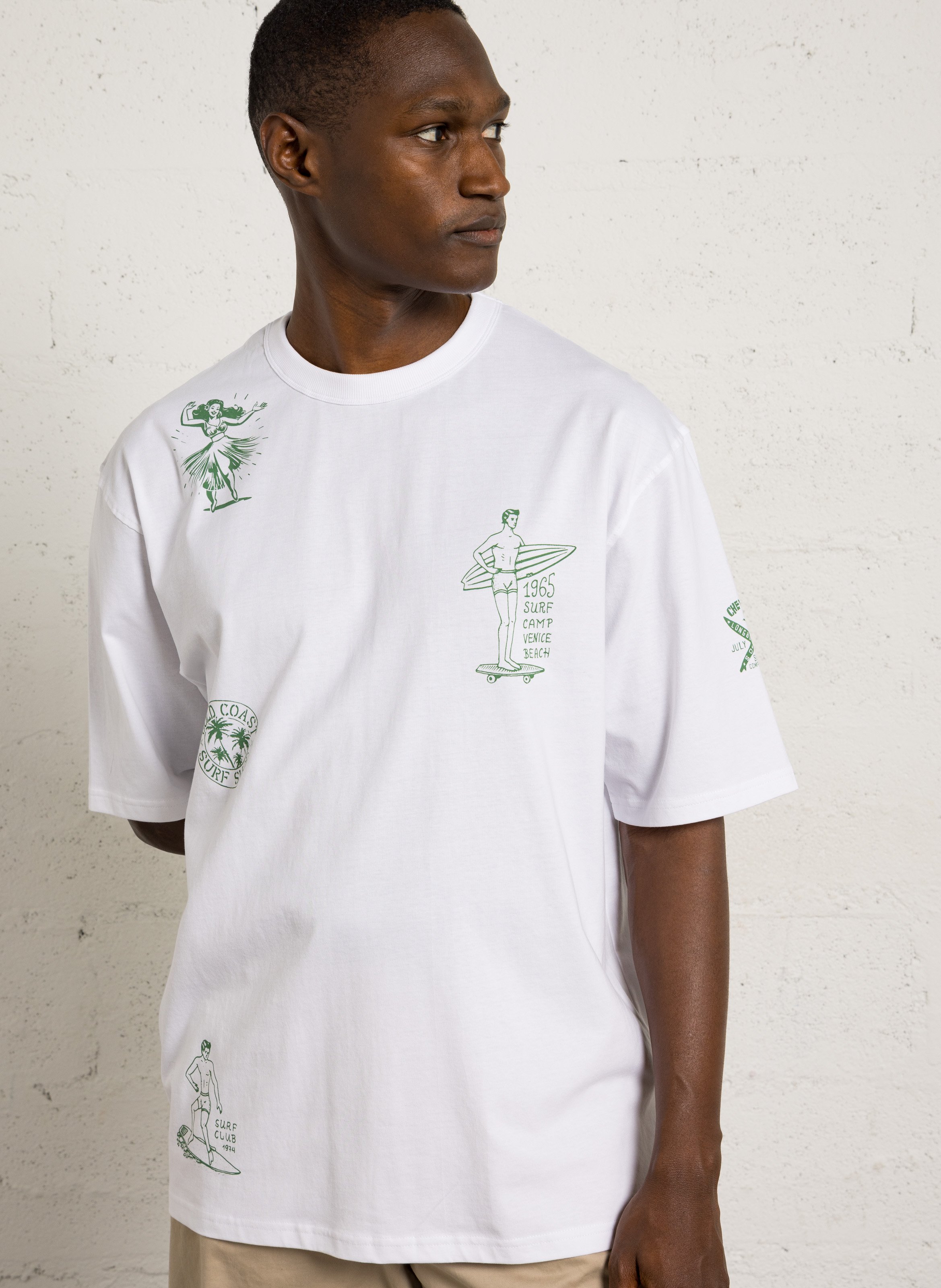 Gerade geschnittenes Rundhals-T-Shirt mit Print CHEVIGNON Weiss