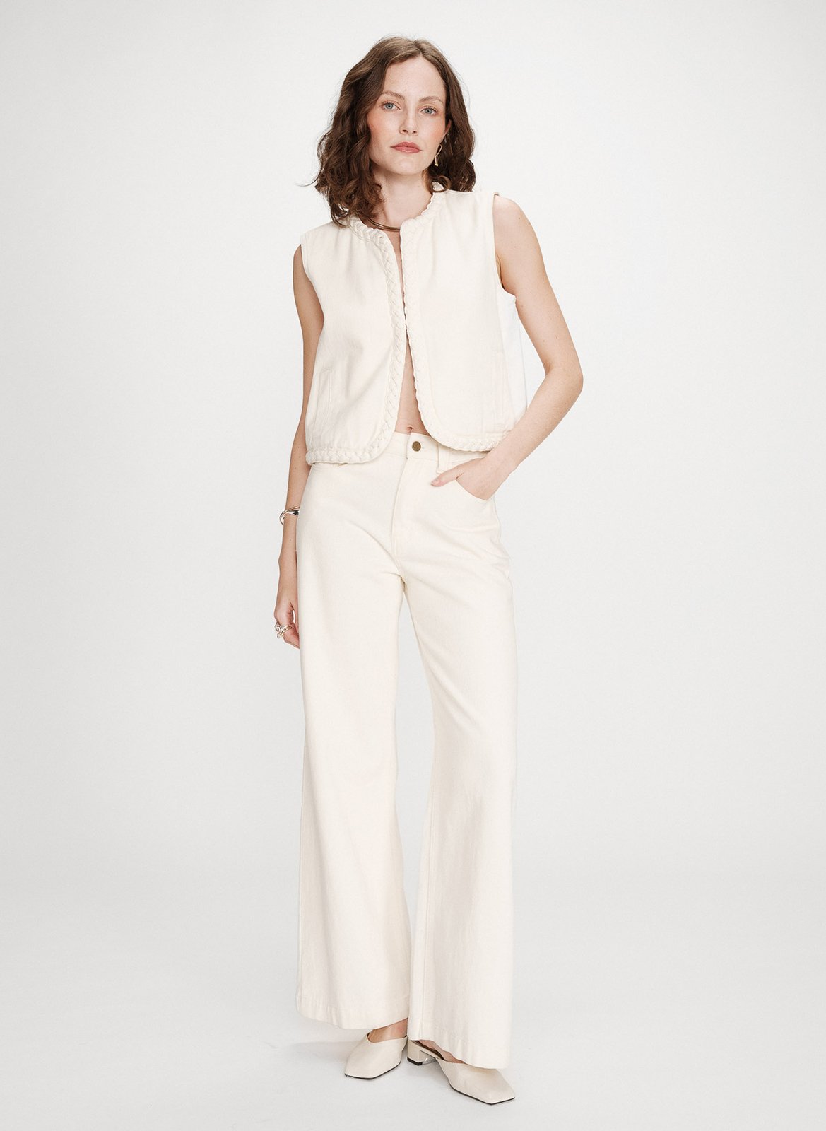 Mouwloos spijkerjasje GRACE ET MILA Wit