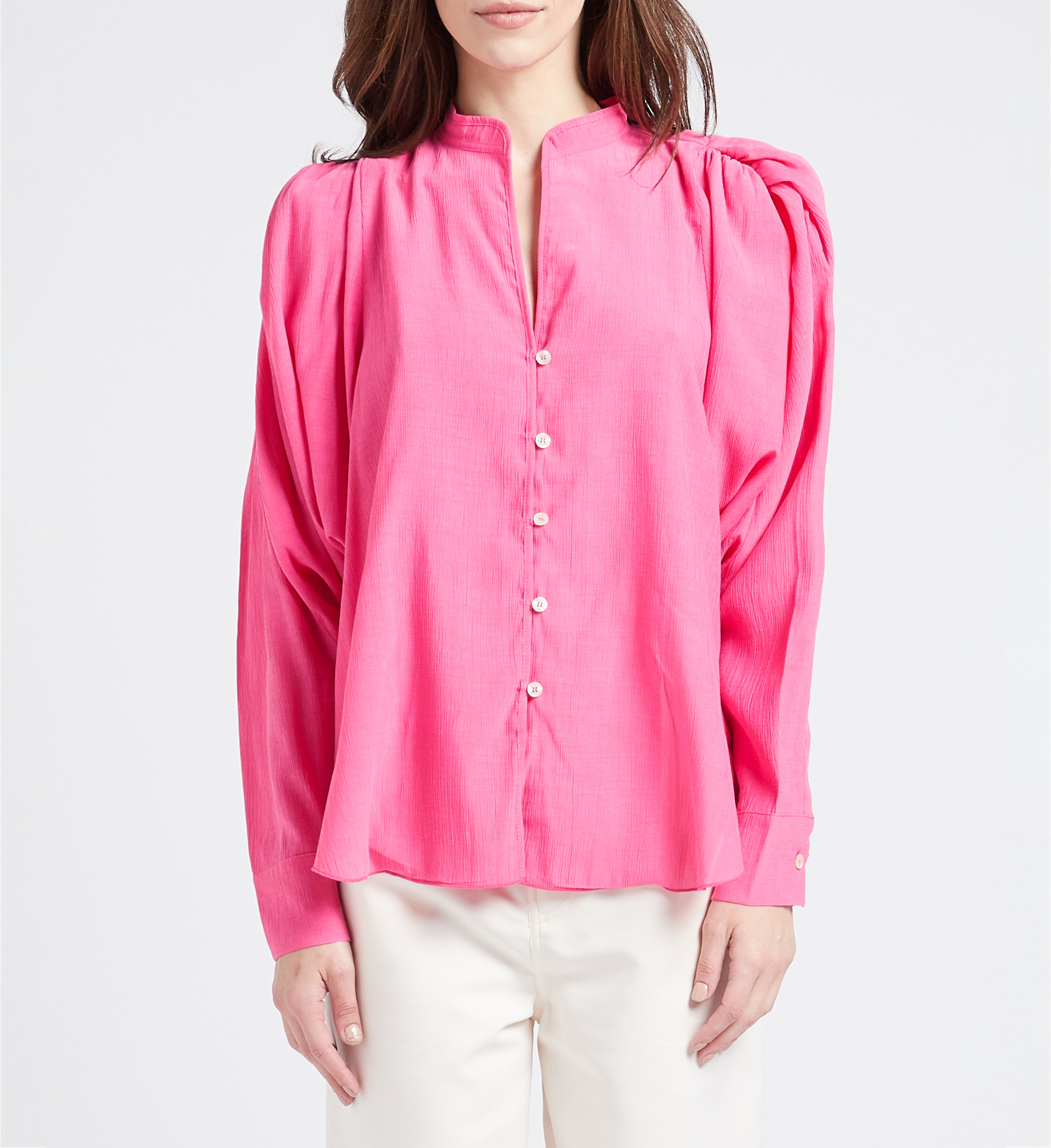 Ruimvallende blouse met V-hals COLLECTORS CLUB Roze