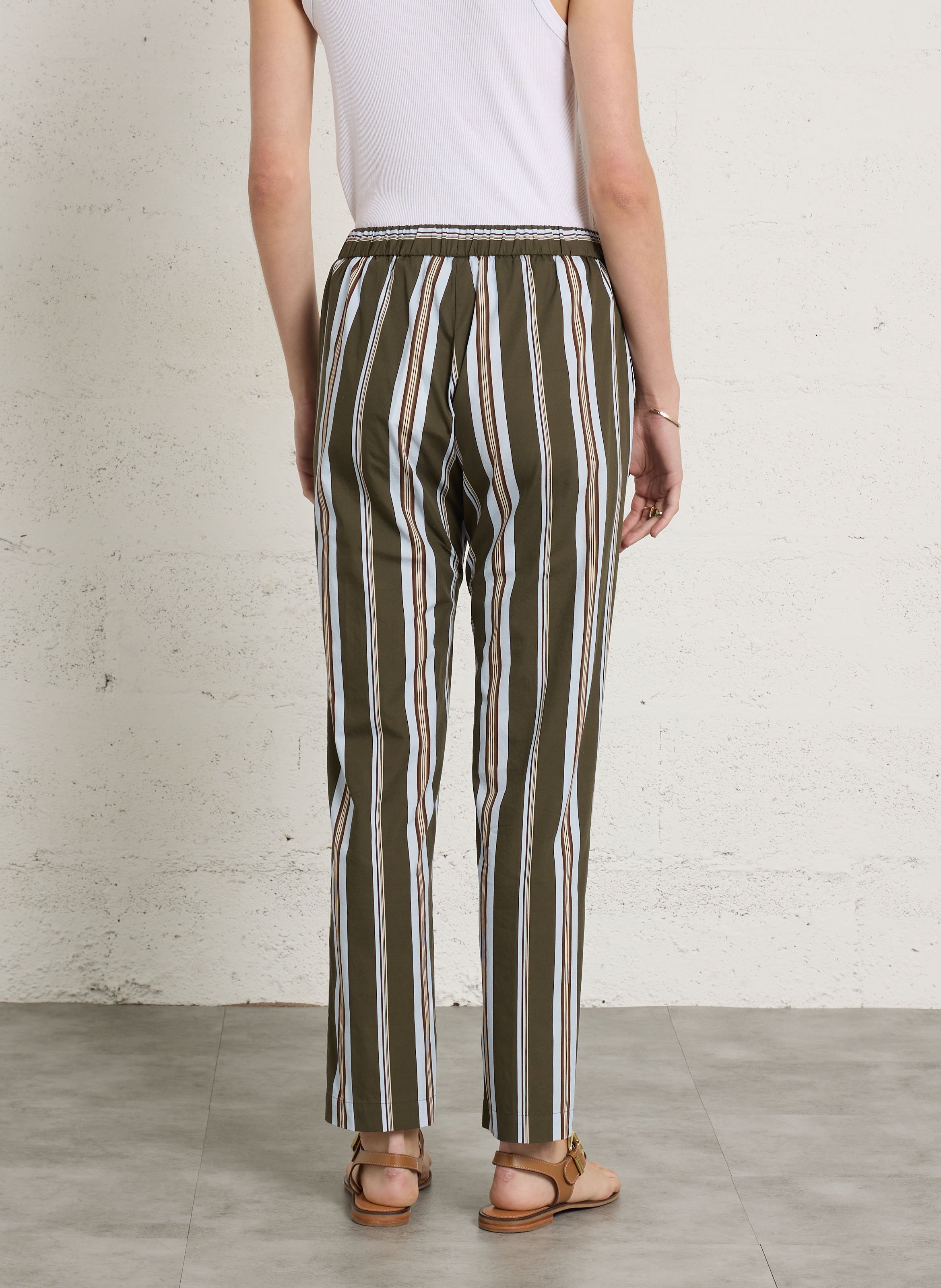 Pantalon carotte en coton DIEGA Multicolore