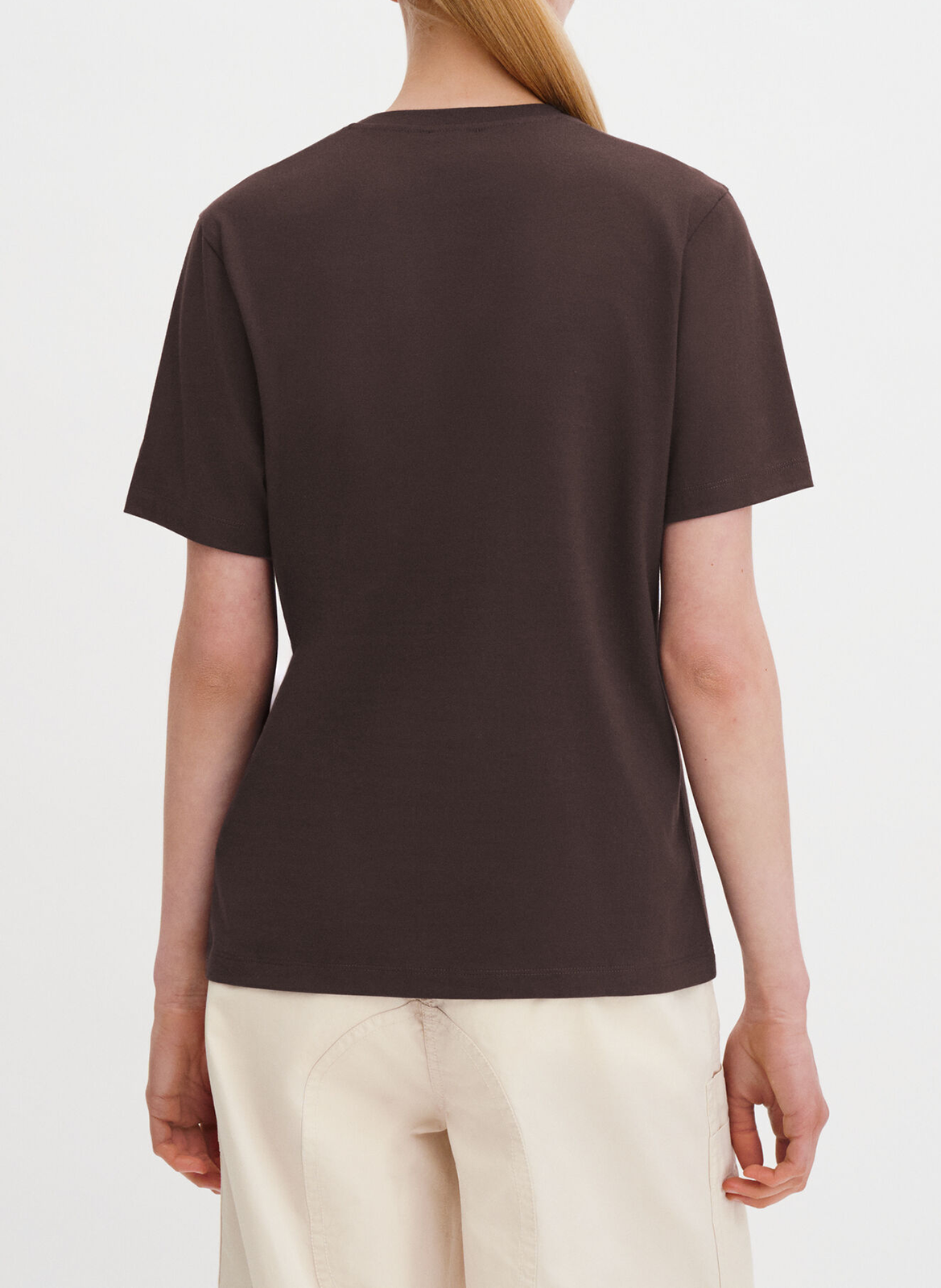 Tee-shirt manches courtes uni FILIPPA K Marron