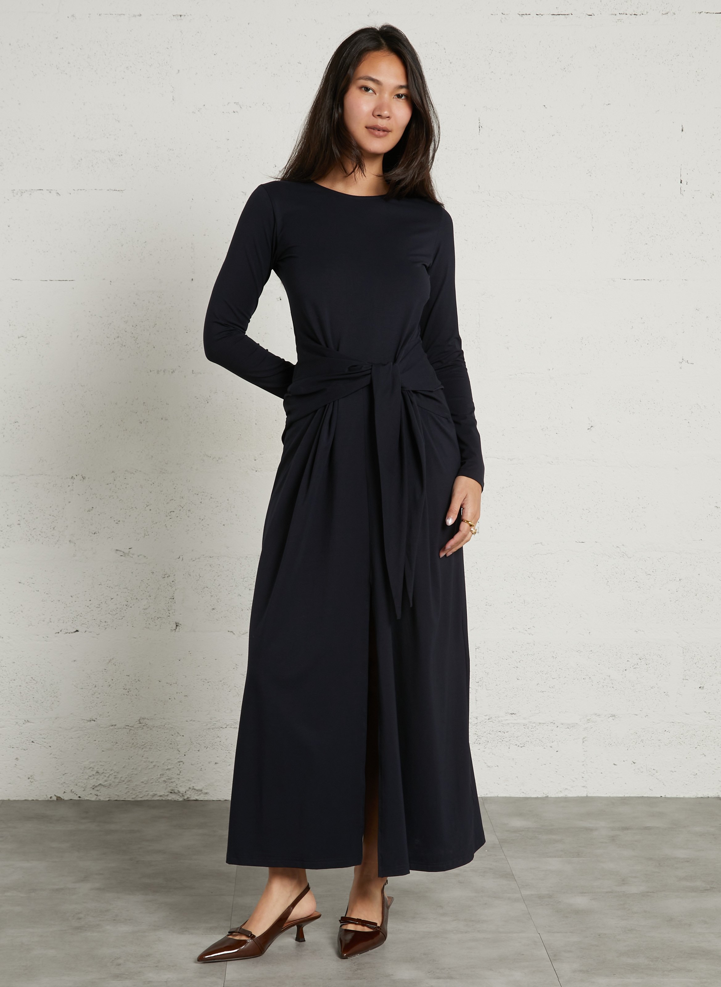 Robe longue en coton mélangé SUNCOO Bleu
