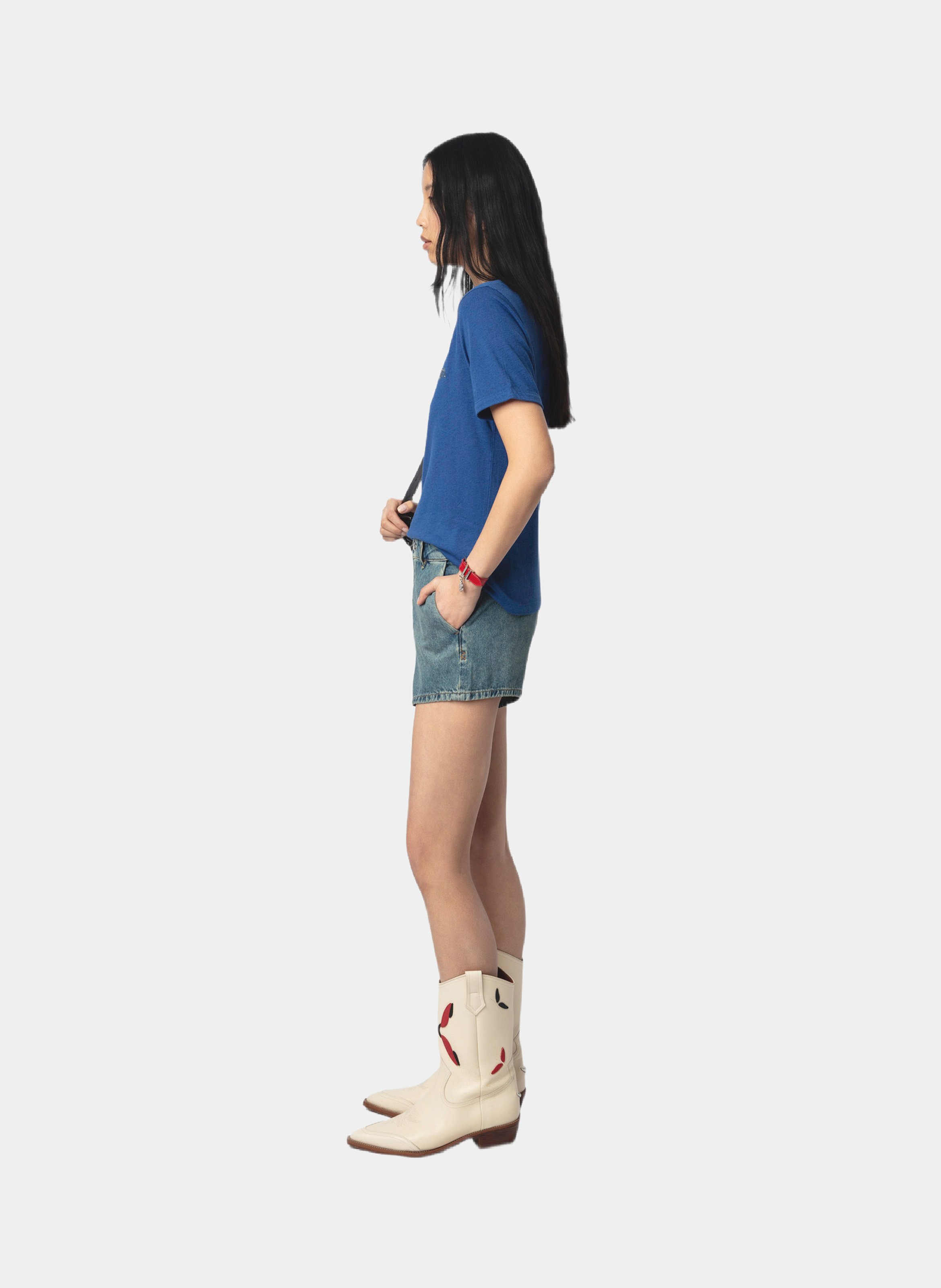 Straight T-shirt with rhinestones ZADIG&VOLTAIRE Blue