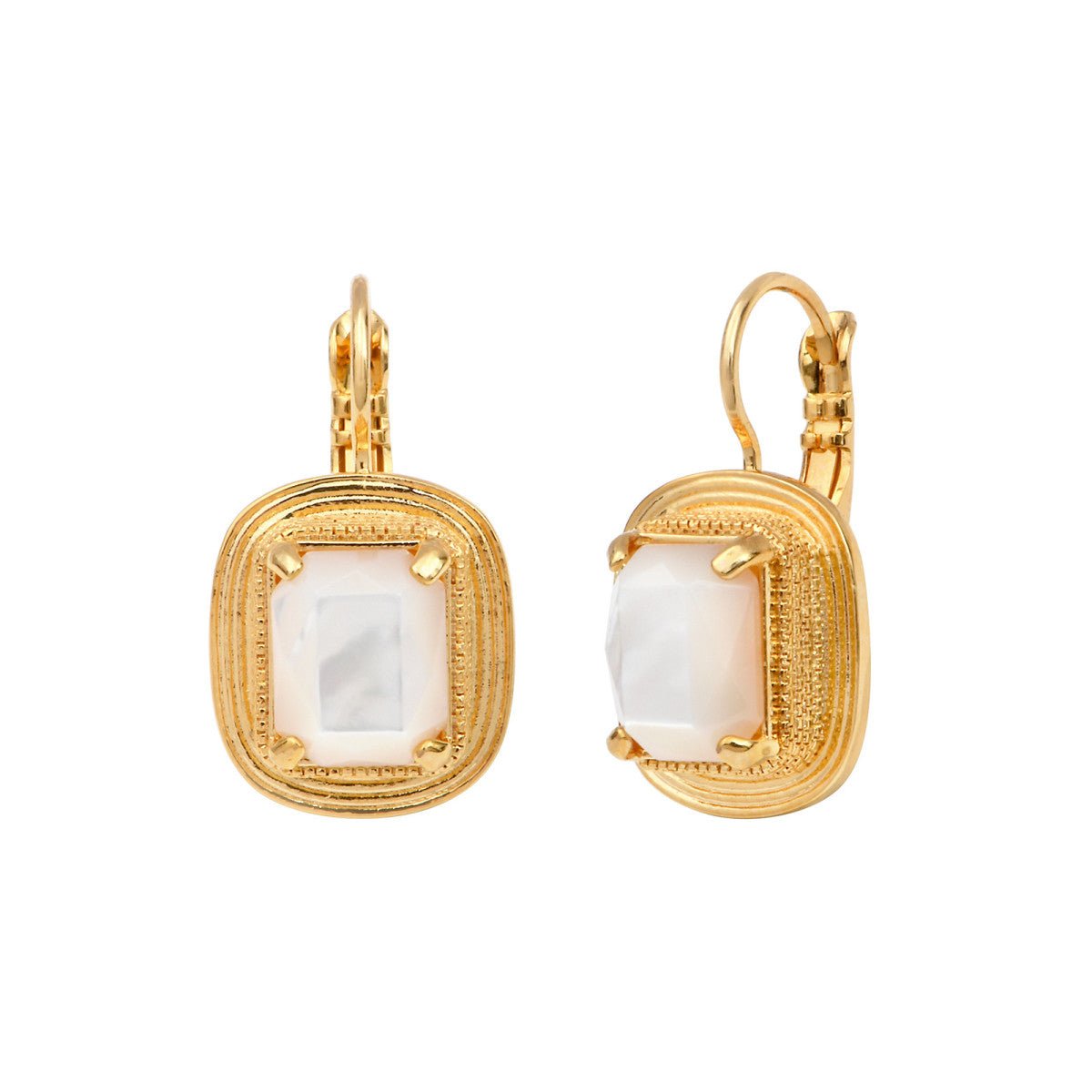 Sleeper earrings in gold-plated finish SATELLITE PARIS White