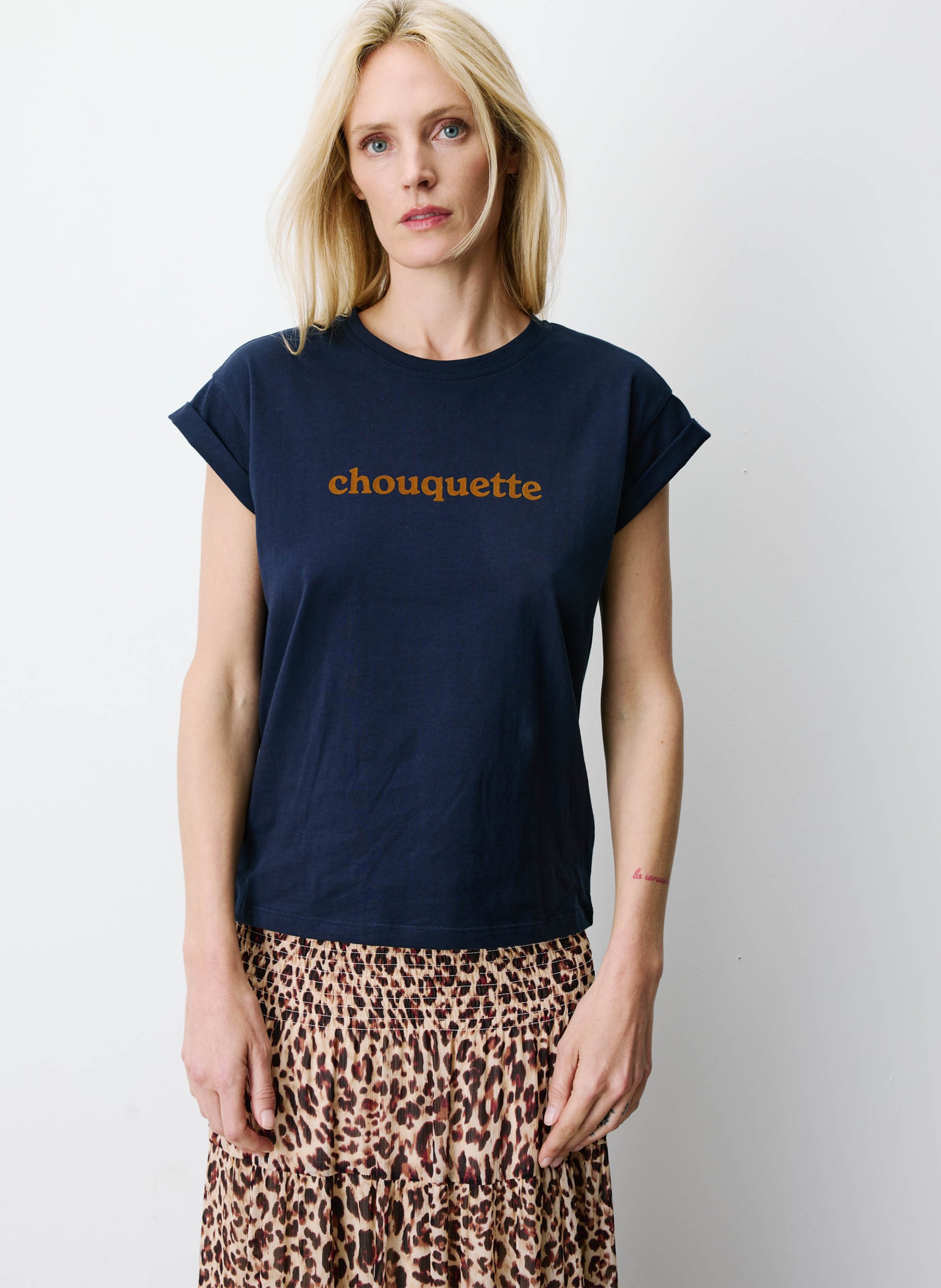 Teeèshirt droit col rond en ccoton sérigraphié GRACE ET MILA
