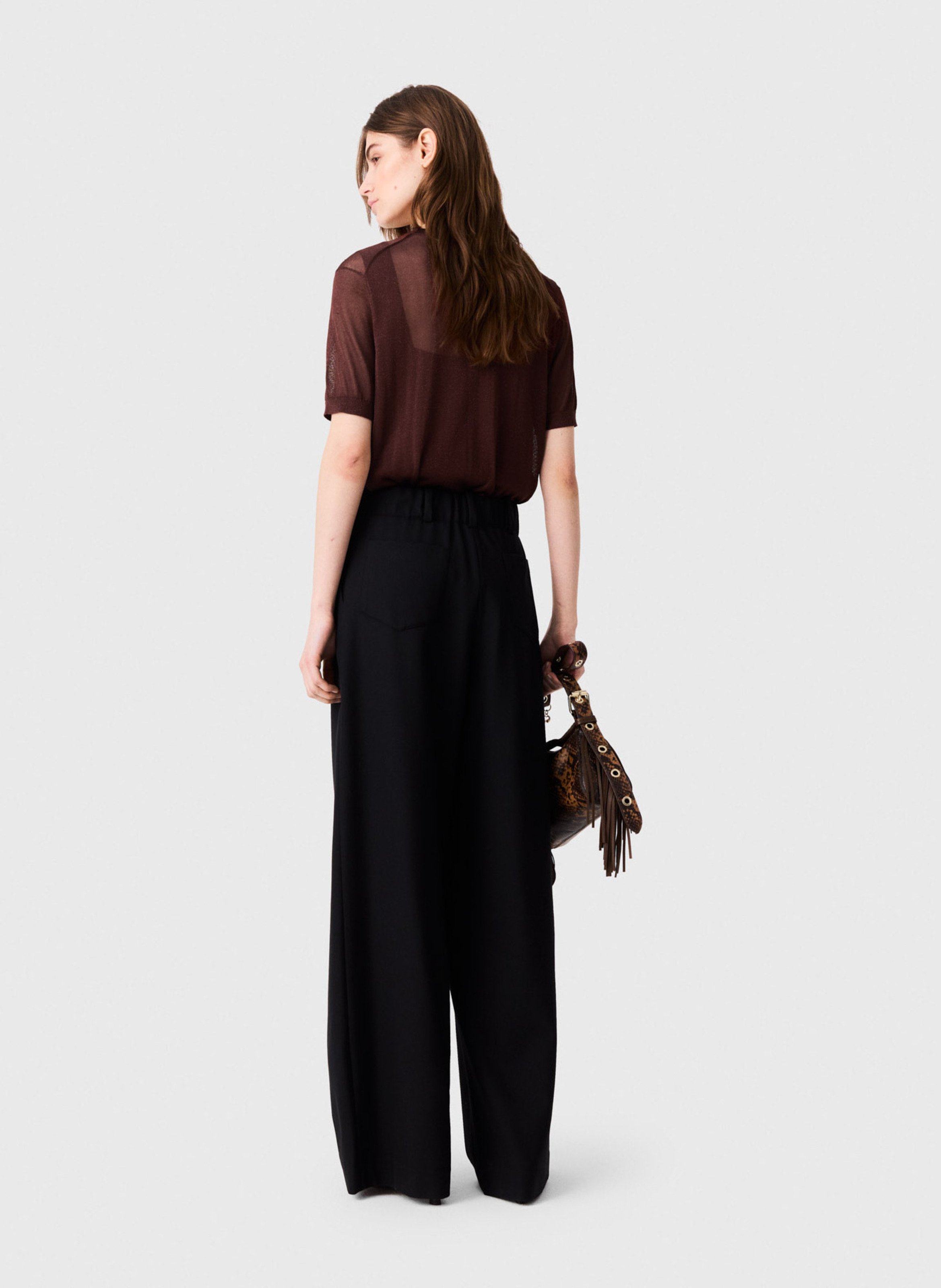 Pantalon large MAJE Noir
