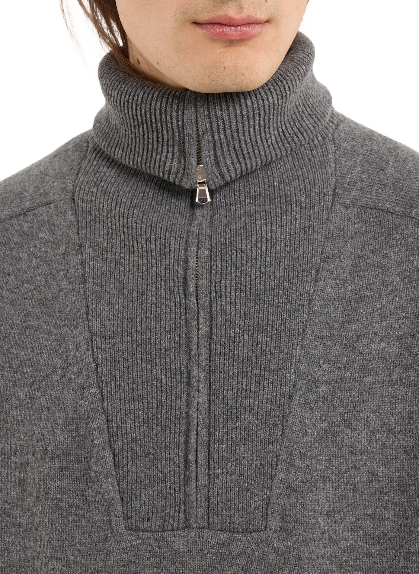 High-neck wool sweater SAISON 1865 Grey